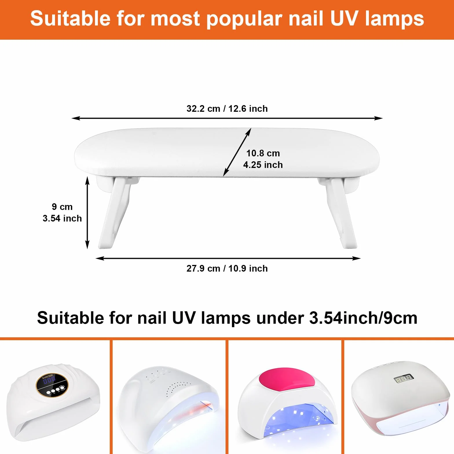 Diesisa Repose-bras pliable en cuir synthétique pour manucure avec tapis de table en PVC, repose-main doux pour ongles en acrylique/coussin de main pour manucure en salon - Blanc