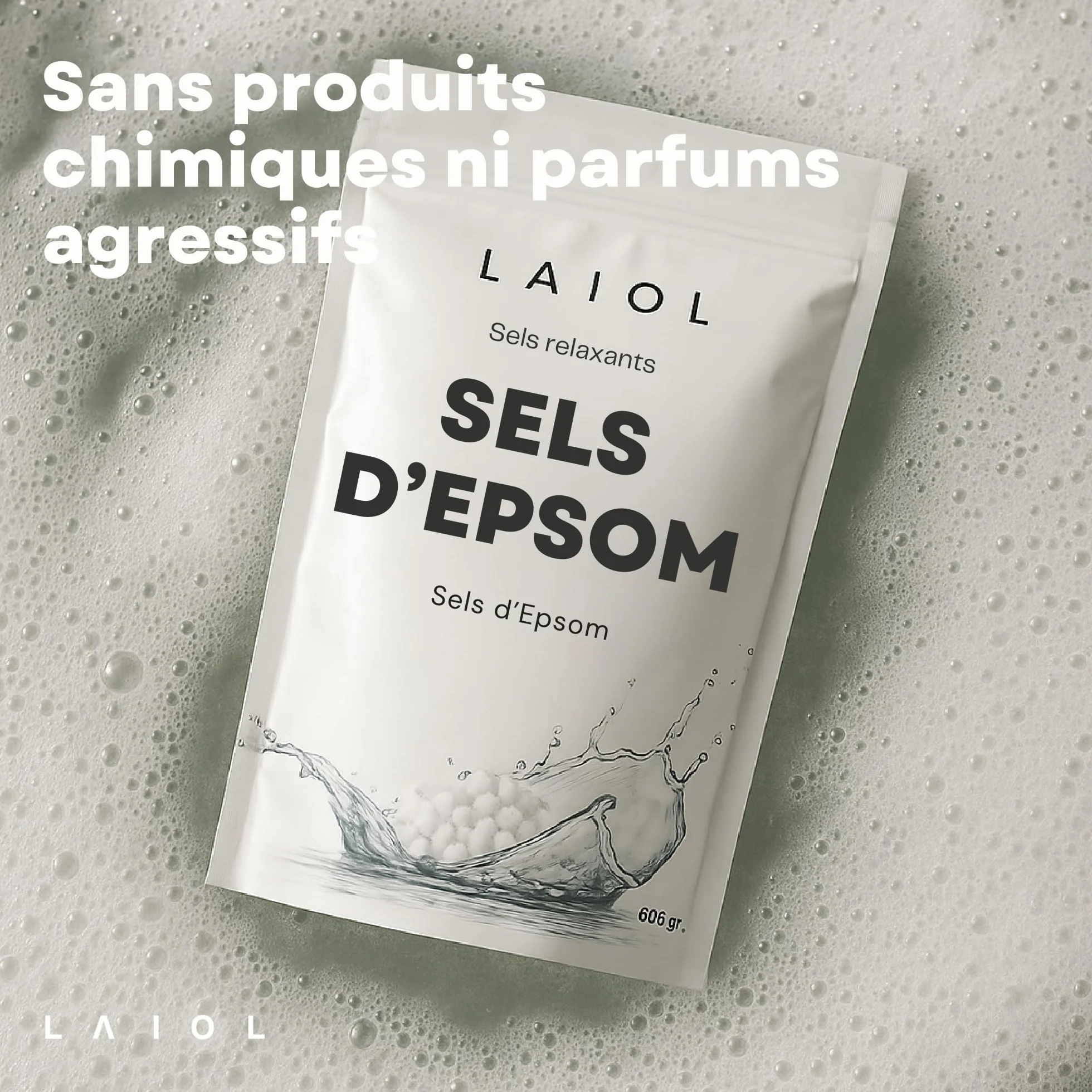 Sel d'Epsom Pur 500g – Epsom Salt Magnesium Premium pour Bain Chaud et Pieds Fatigués – Détente Musculaire, Exfoliant Naturel Relaxant – Additif Eau – Sel pour Spa Maison, Douleurs Musculaires
