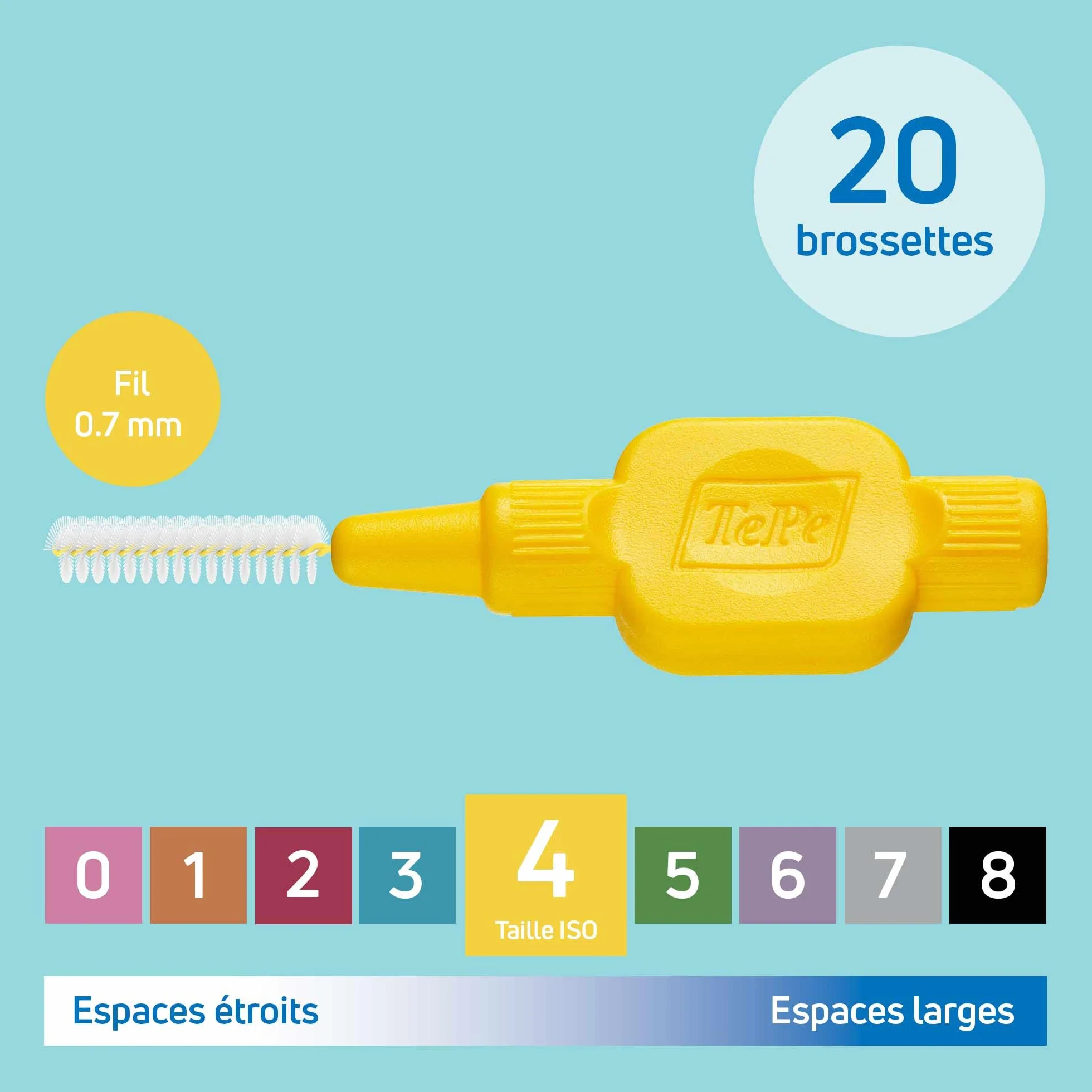 TePe Brossettes Interdentaires Originales Jaune 0.7mm ISO 4 8pcs