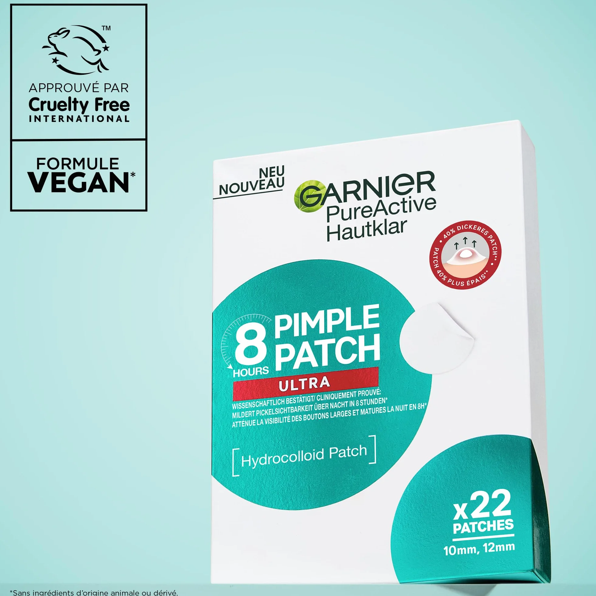 GARNIER PureActive Ultra Pimple Patch Anti-Imperfections 22 Patchs 2 Tailles