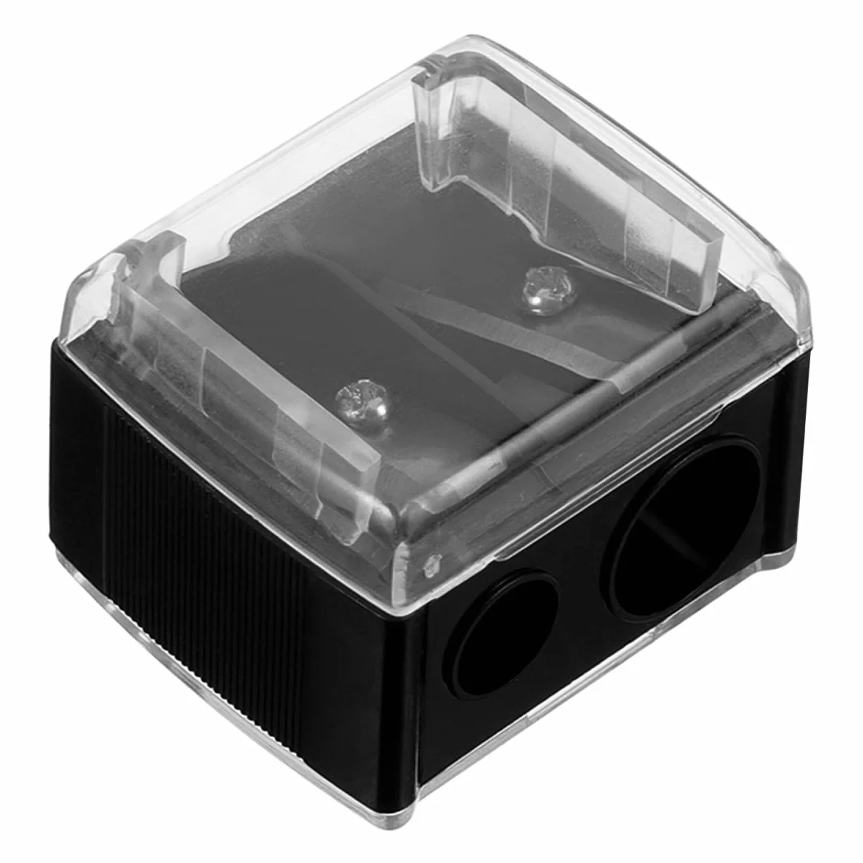 FRCOLOR Taille-Crayon Maquillage Double Trou Compact Mini Portable Avec Réservoir 1 Pièce