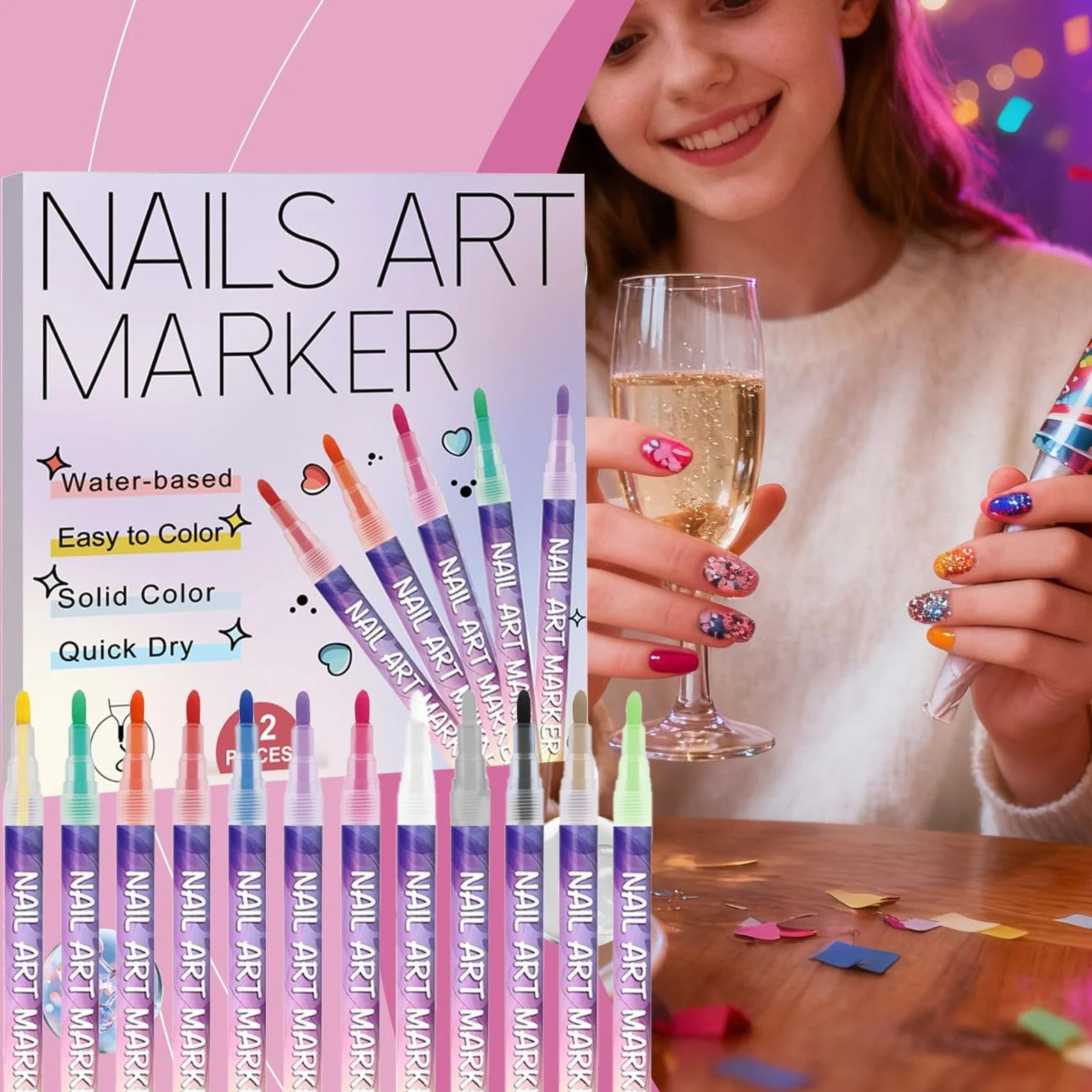 Vernis À Ongles Stylo Marker Pointe Feutre DIY Manucure Décoration Dotting Pen Outils Pour Salon
