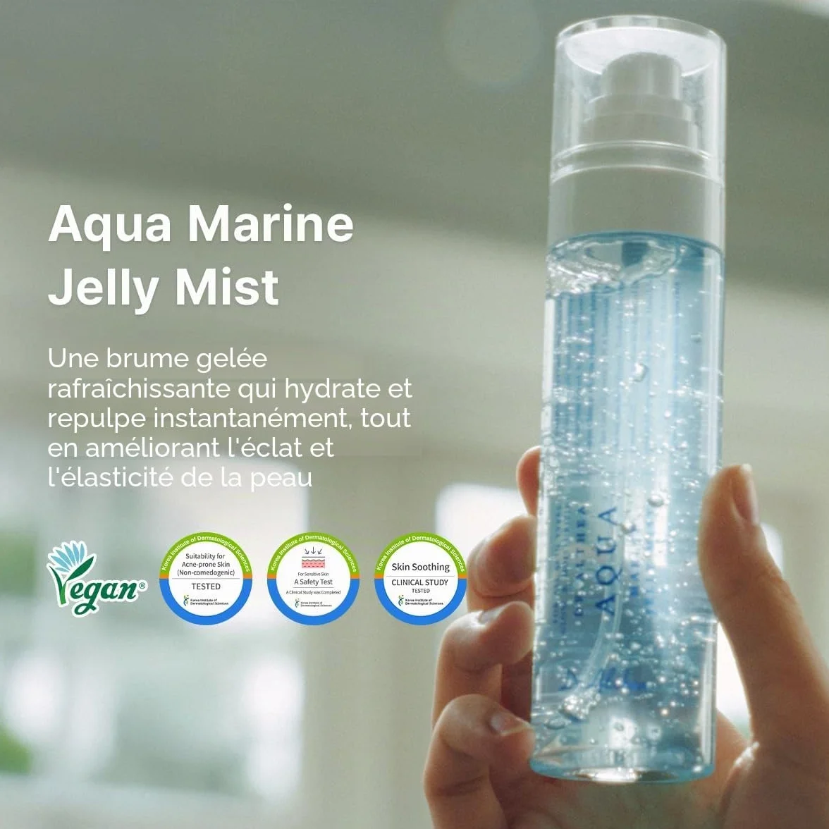 Dr.Althea Aqua Marine Jelly Mist | Brume Hydratante Visage Ultra-Fine | Sérum au PDRN et Triple Acide Hyaluronique pour un Éclat Naturel | Soin Coréen Vegan, 100 ml