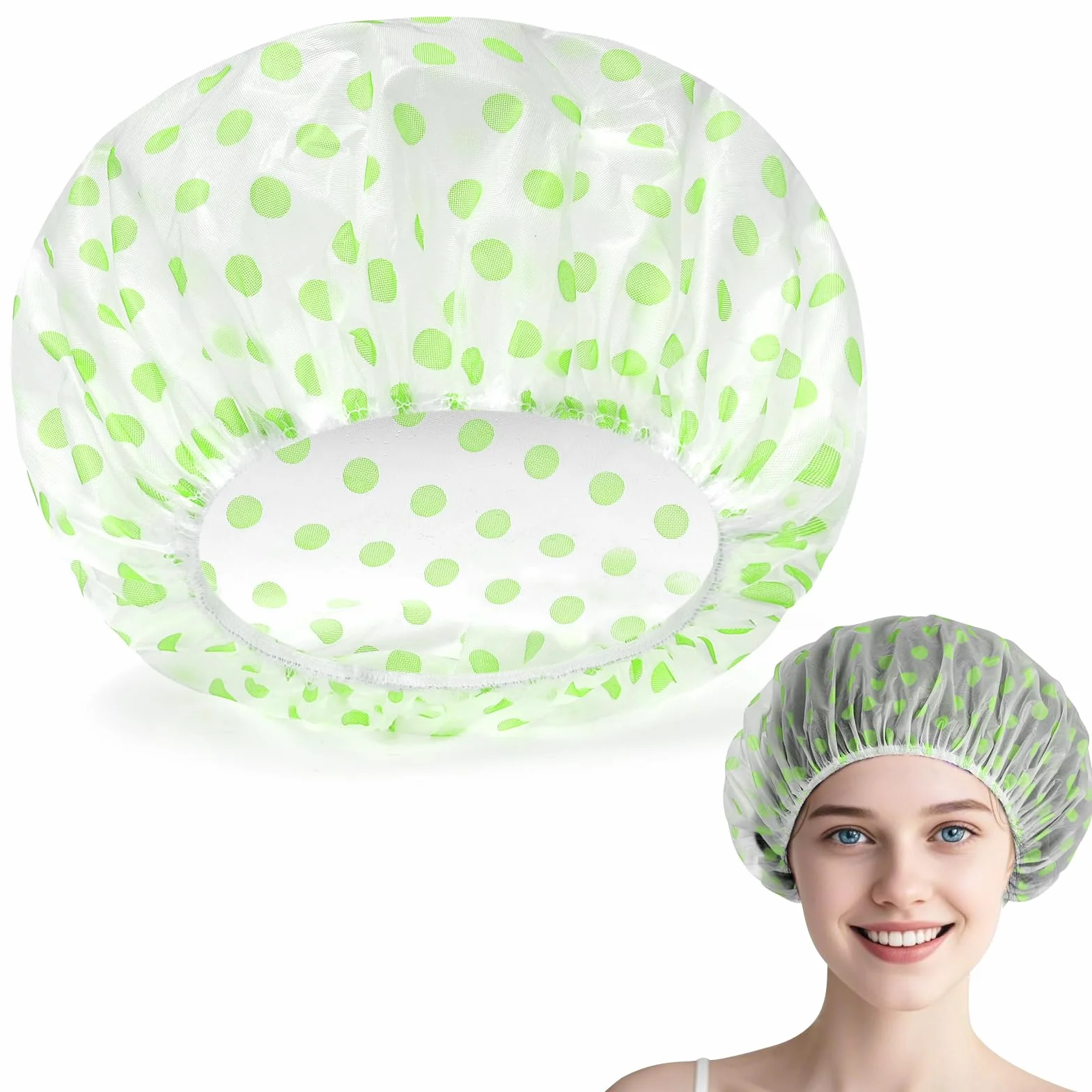 Bonnet De Douche Bonnet de Bain Élastiques Réutilisables avec Bandes Élastiques pour Femmes Douche SPA Salon (3 PCS)