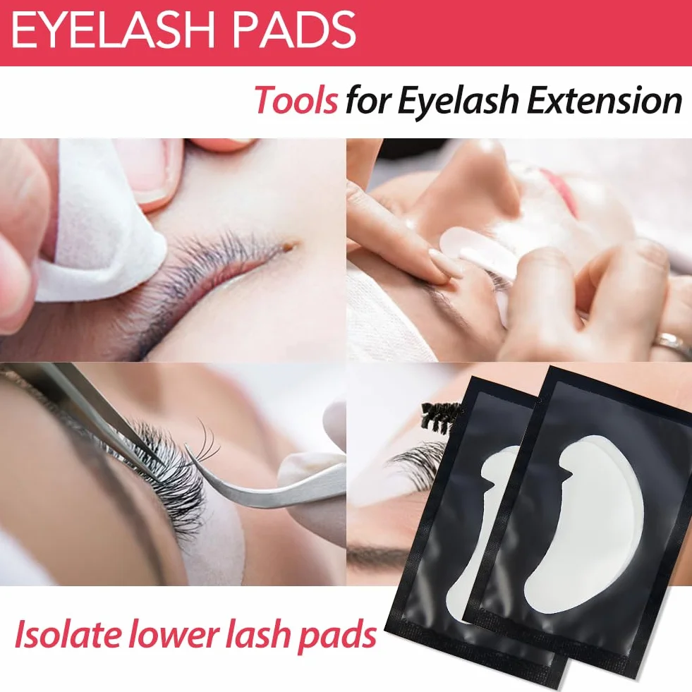 Lunamoon 50 Paire Patchs Pour Extensions de Cils Gel Non Pelucheux Yeux Pads Lash Lift (Noir)