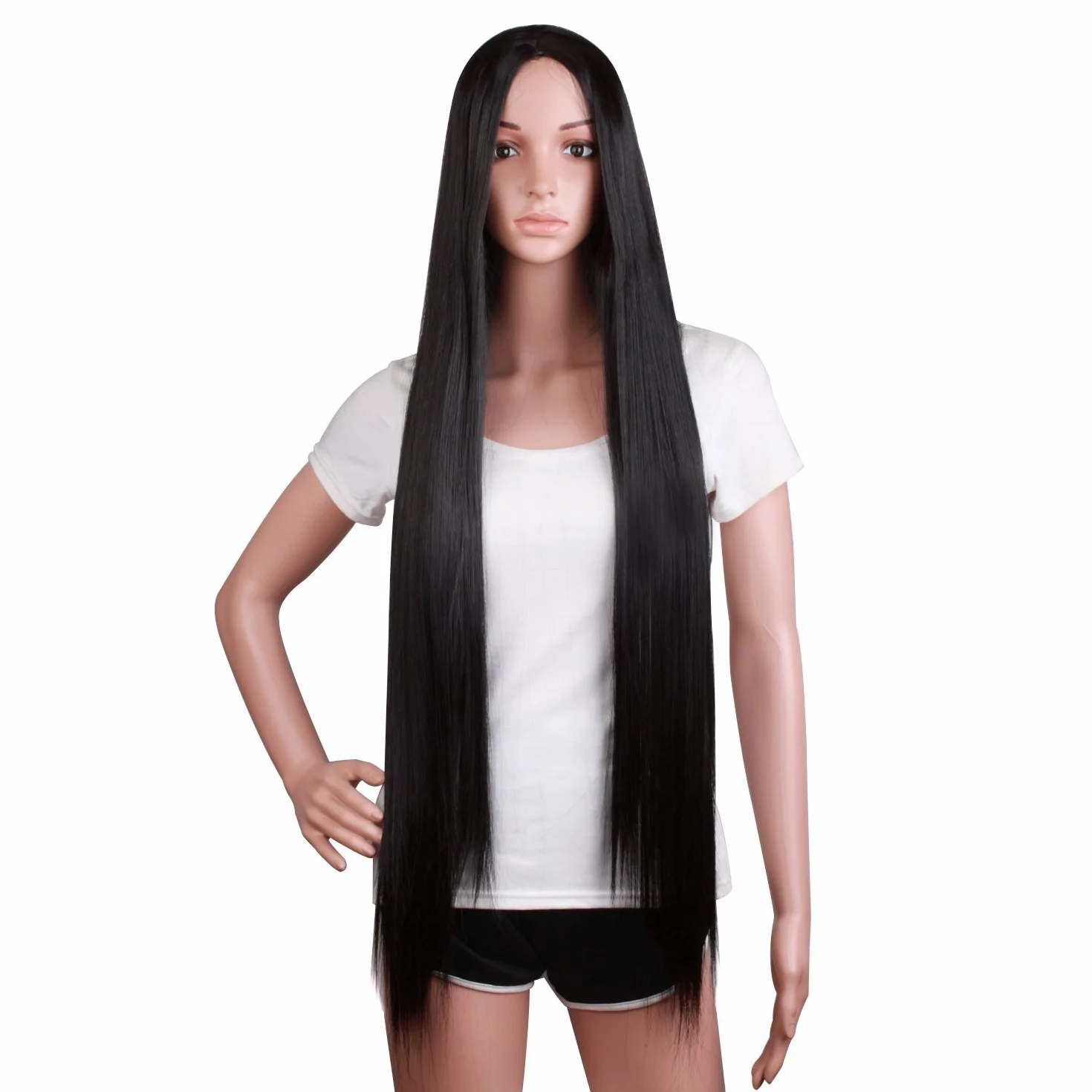 MapofBeauty 39 Pouce/100cm Perruque Anime Longue Et Soyeuse (Noir)