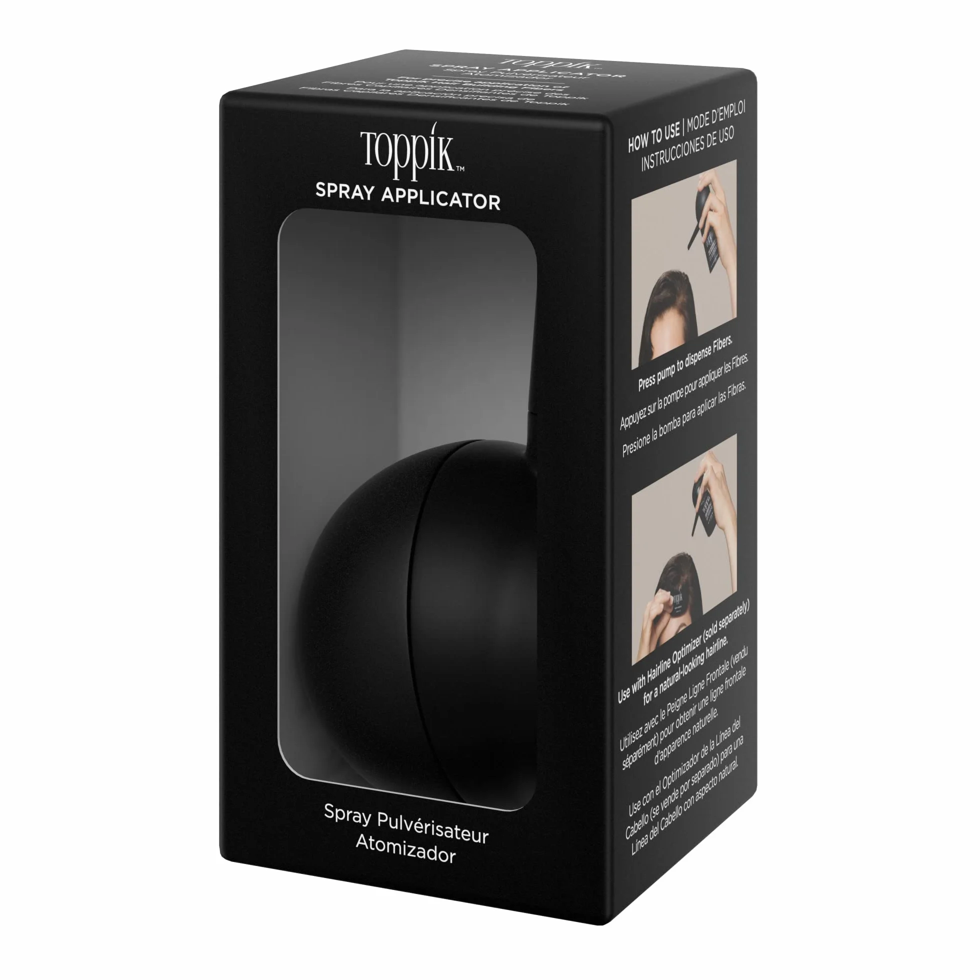 TOPPIK Applicateur Pompe - Pulvérisateur pour Application Précise des Fibres Capillaires Cheveux Barbe Compatible Flacons 12g 27,5g
