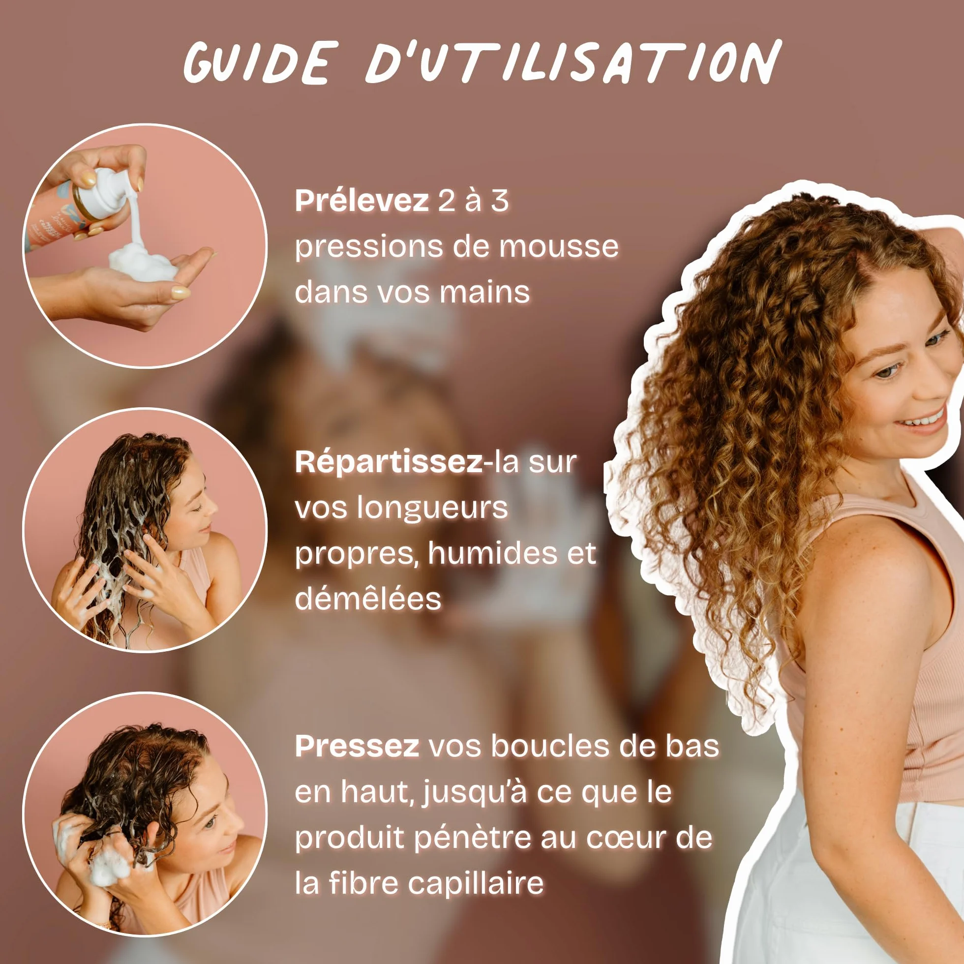 La Belle Boucle - Mousse Coiffante Cheveux Bouclés, Frisés & Crépus - Soin Sculptant 150ml - Définition, Volume & Anti-Frisottis Sans Effet Carton - Vegan, France