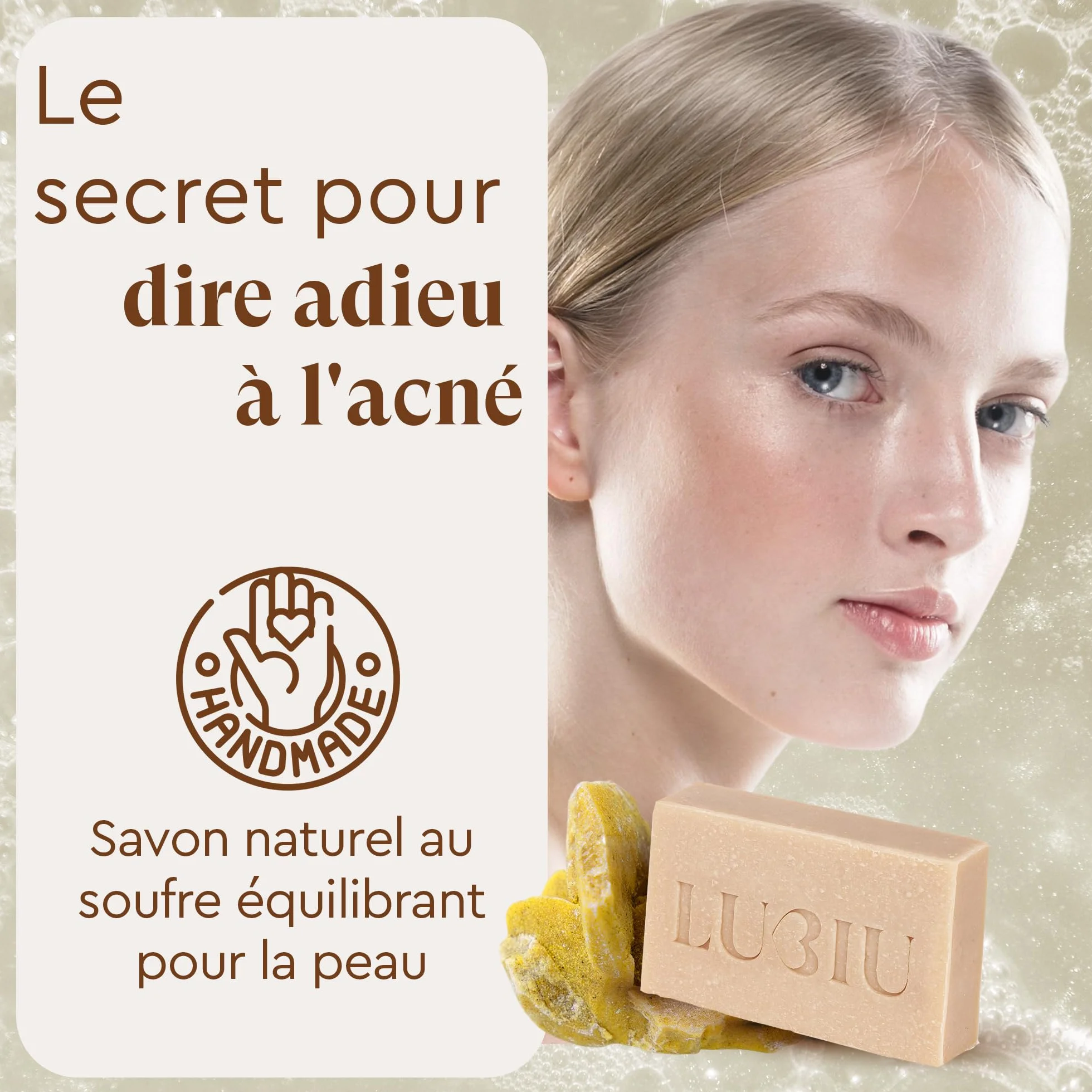 Savon au Soufre 100g Visage Acné Corps Sans Parfum Artisanal