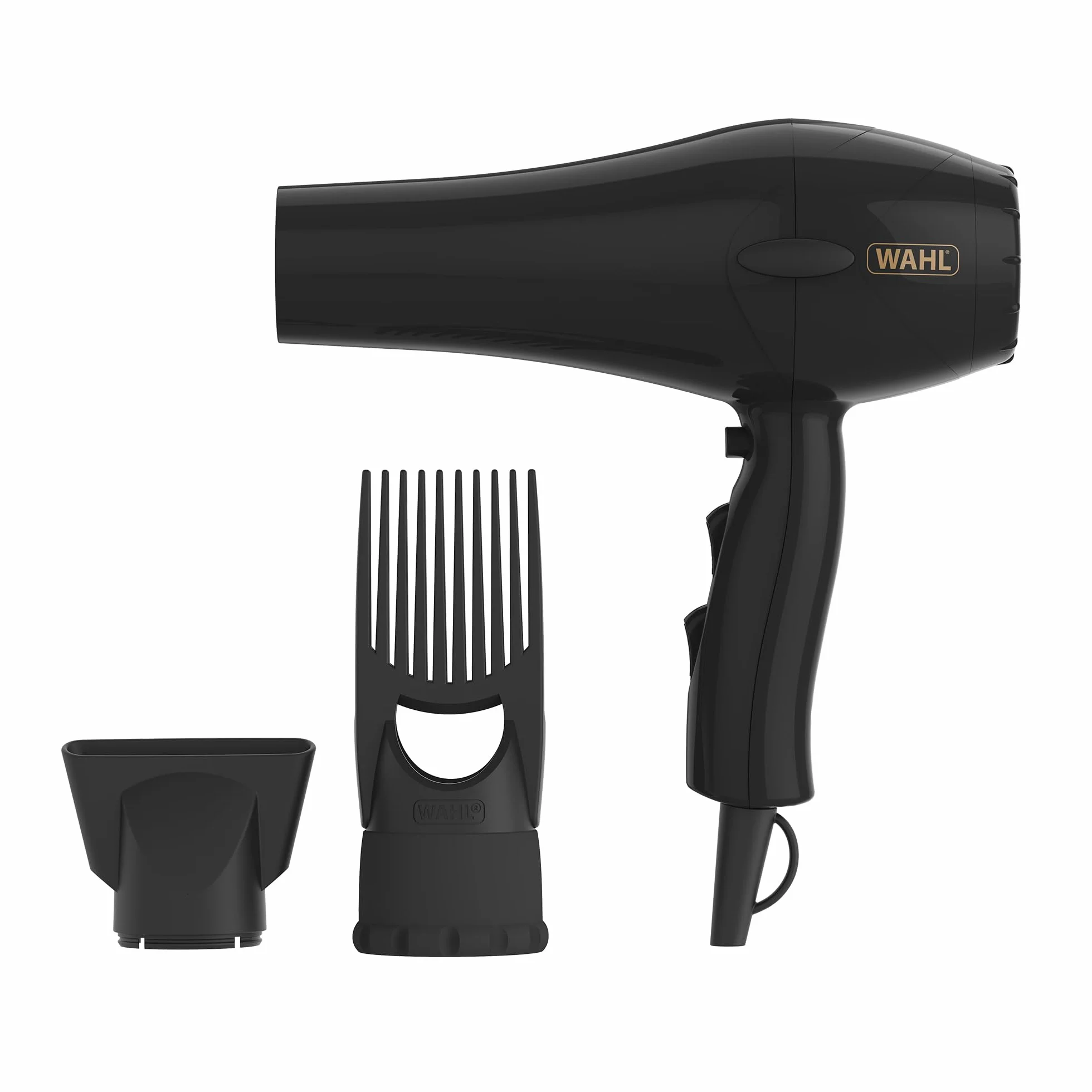 WAHL PowerPik 2 Hairdryer, Sèche-cheveux pour femmes, sèche-cheveux avec embout Pik, sèche-cheveux afro, cheveux afro-caribéens, trois réglages de chaleur, séchage anti-frisottis, noir
