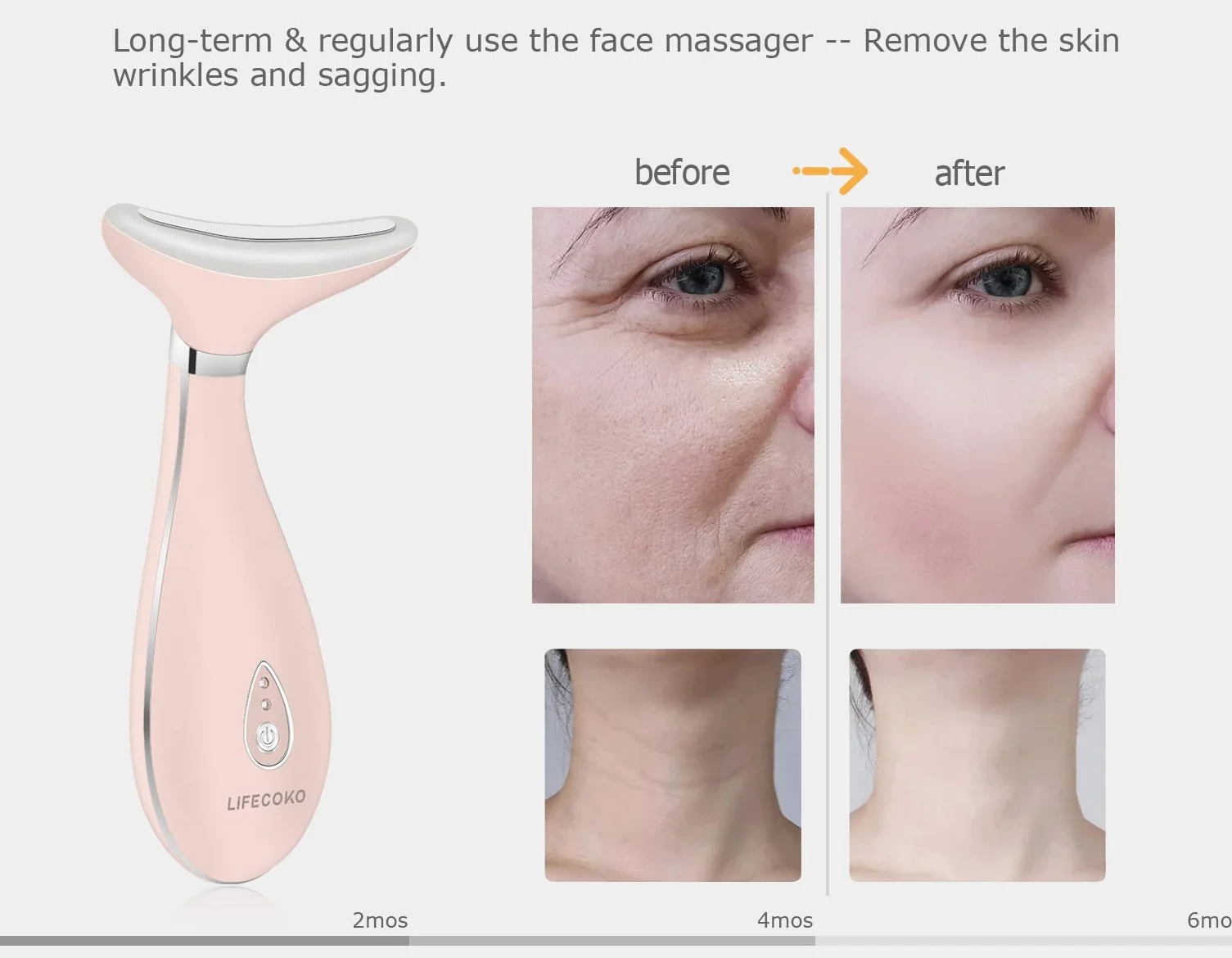 Masseur de visage électrique anti-rides, masseur de beauté raffermissant la peau pour le visage et le cou, masseur de dispositif de tonification du visage, rechargeable par USB portable (Rose)