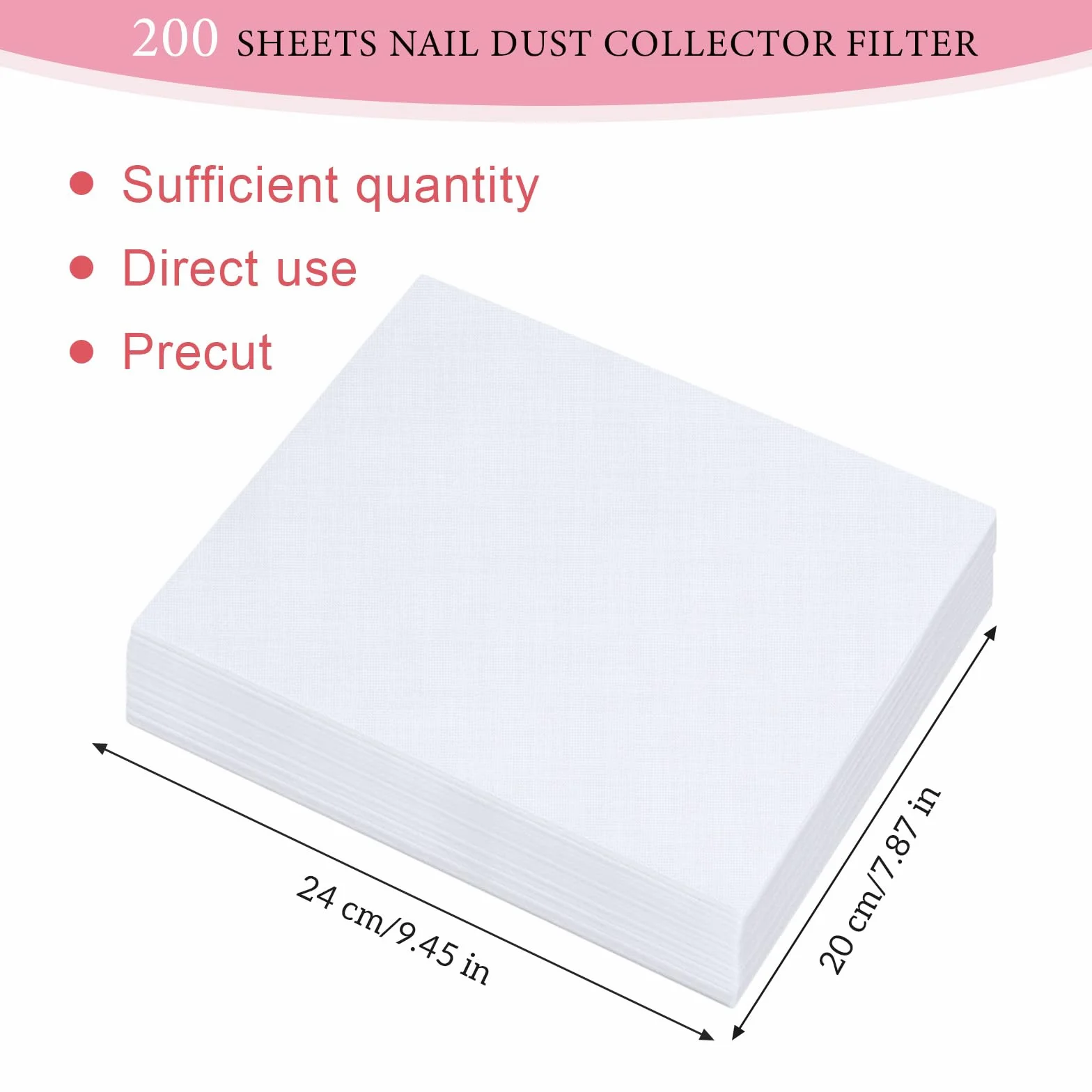 Lot de 200 Filtres en Papier pour Ongles, Collecteur de Poussière, Feuilles Filtrantes Remplaçables Universelles pour Salon de Manucure