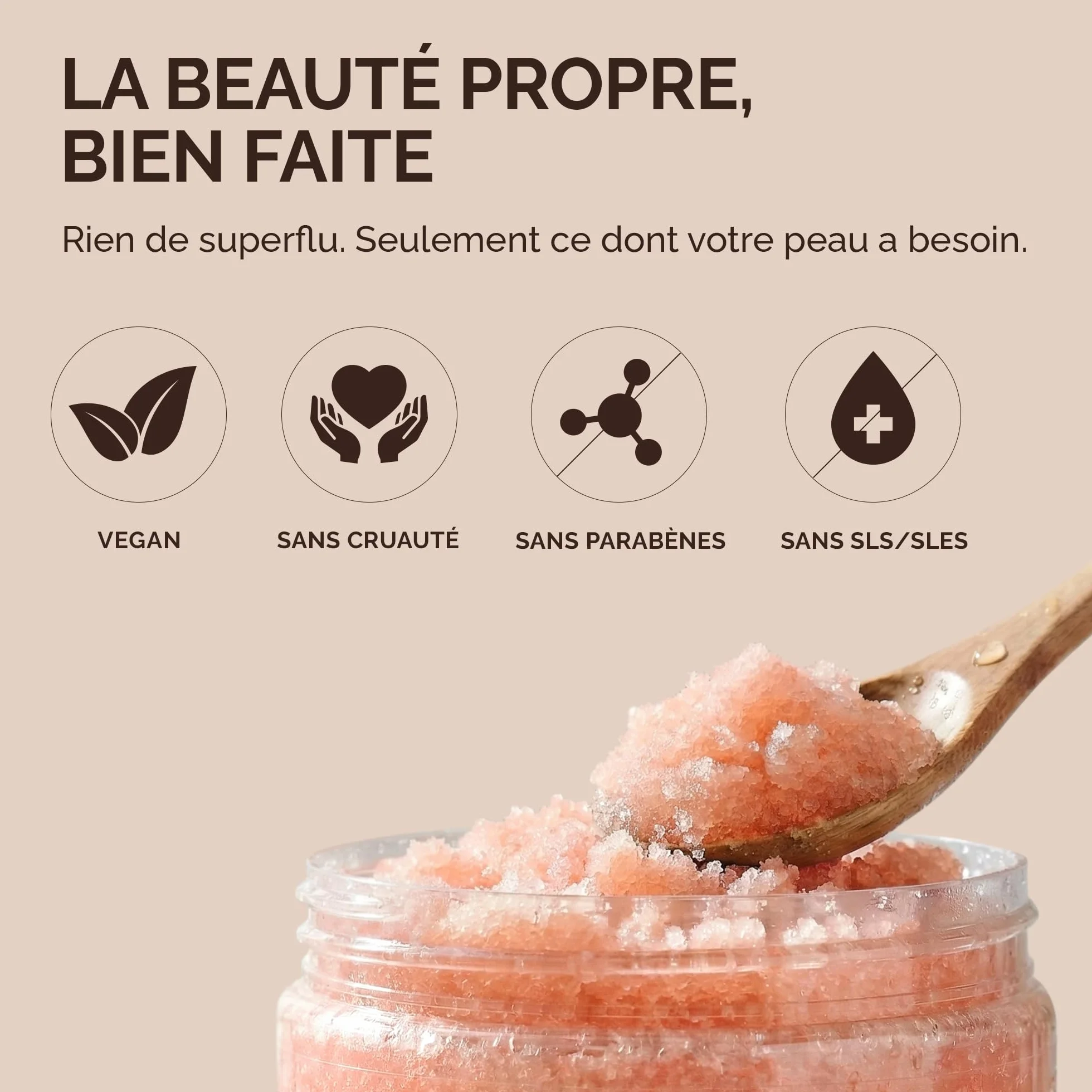 PraNaturals Gommage au Sel de la mer Morte 500 g – Hydratant & Nourrissant, aux Huiles Naturelles & Minéraux, Sans Parabens, Végan