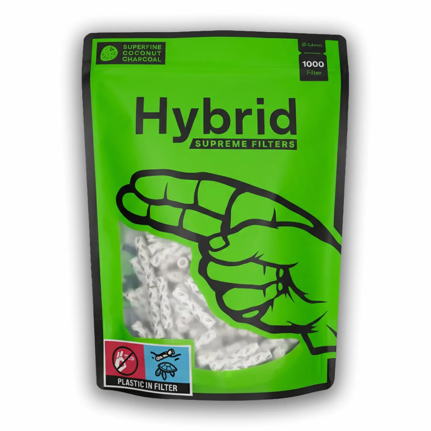 Filtres à Charbon Actif Hybrid Slim 6,4 mm Demi-Charbon Actif Demi-pulpe Classic Sachet de 1000