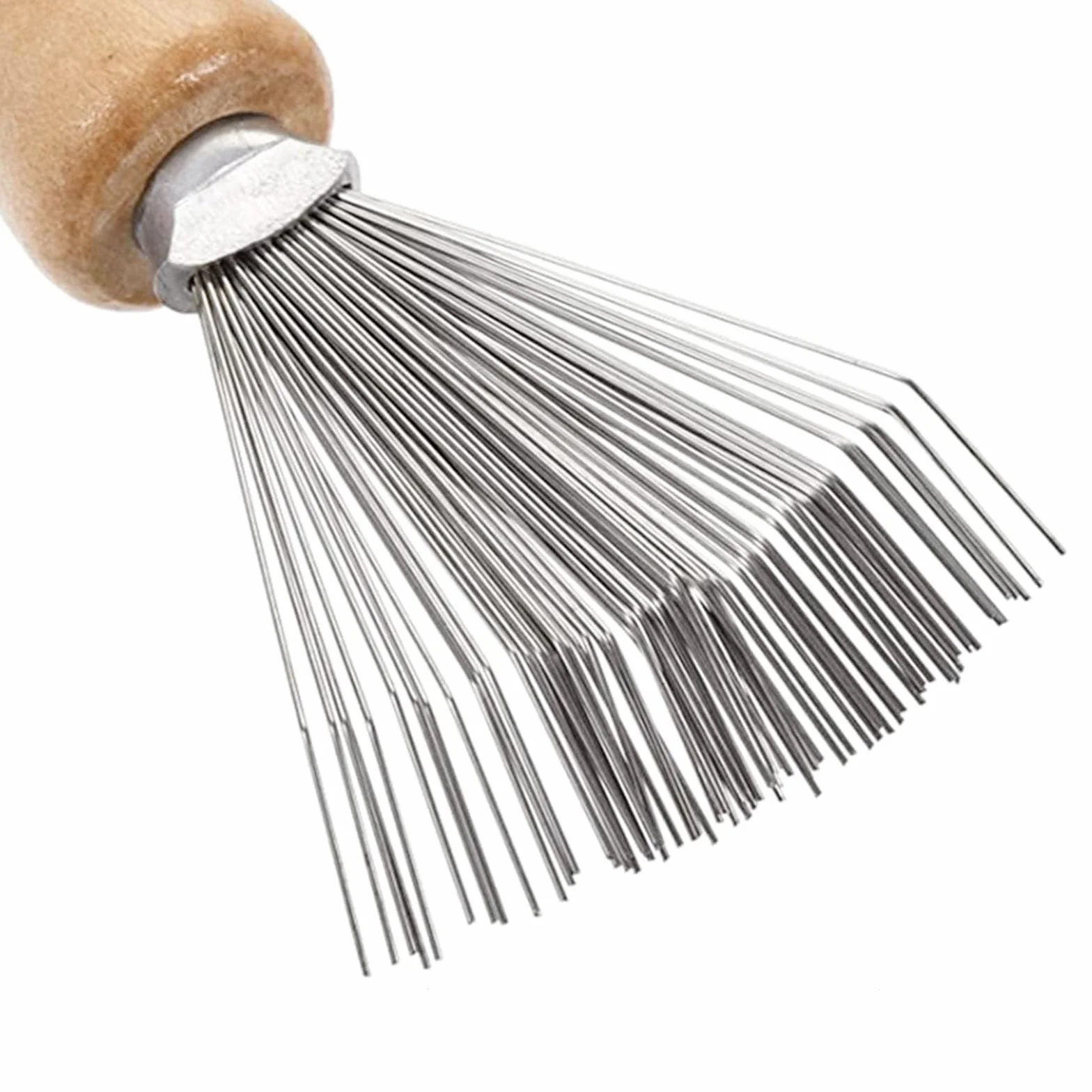 Nettoyant Poignée en Bois pour Peigne Brosse à Cheveux Portable Outil Nettoyage Brosses Peignes Tapis
