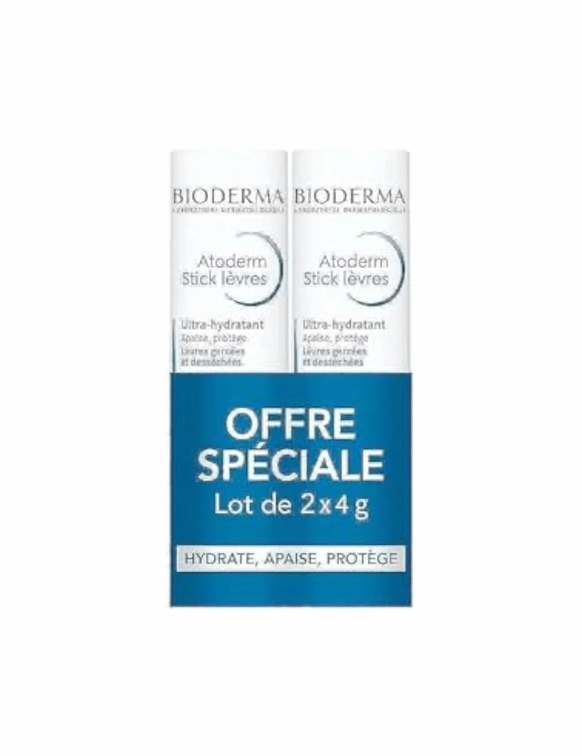 Bioderma Atoderm Stick Lèvres Ultra-Hydratant Lot de 2 x 4 g