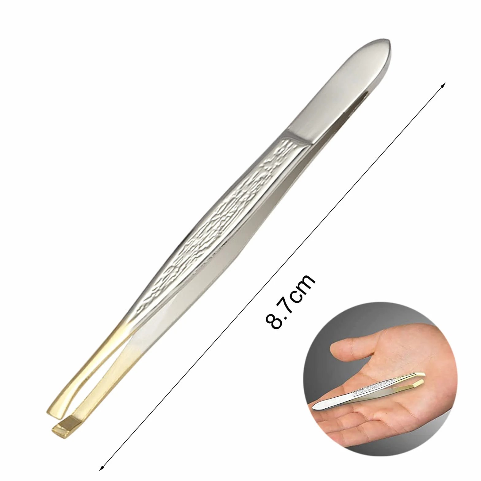 Pince à Épiler Professionnelle en Acier Inoxydable pour Sourcils Argent