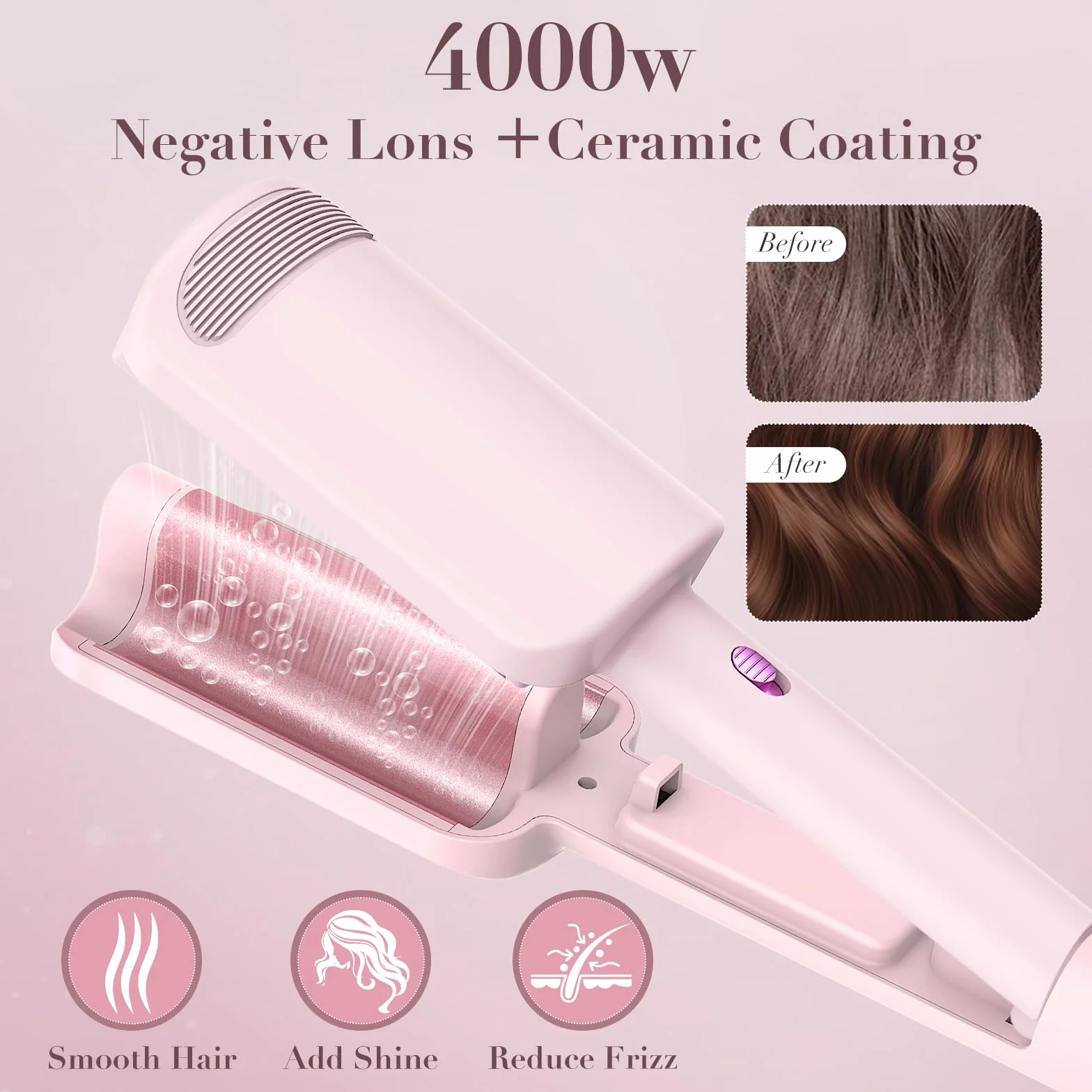 AISEELY Boucleur a Cheveux 3 Tete, 32MM Fer à Friser-Grandes Boucles, 4 Températures Réglables, Anti-Brûlure, Convient aux Débutants,Fer a Friser Boucler pour Cheveux Longs Courts, Styliseur de Vagues
