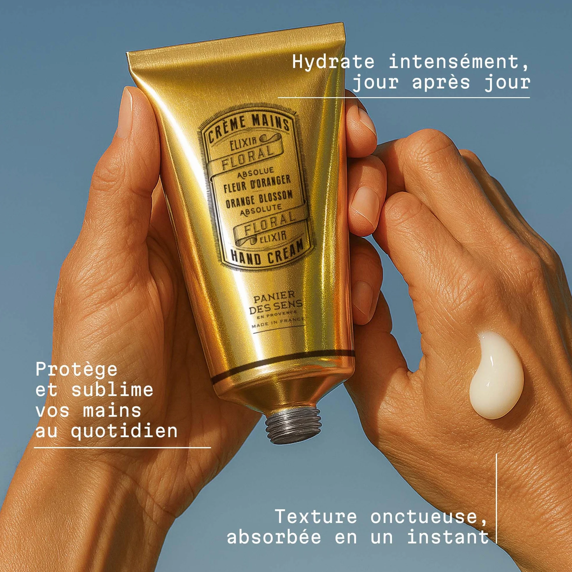 Panier des Sens Crème Mains Peau Sèche Fleur d'Oranger Hydratante Huile d'Olive et d'Amande 75 ml