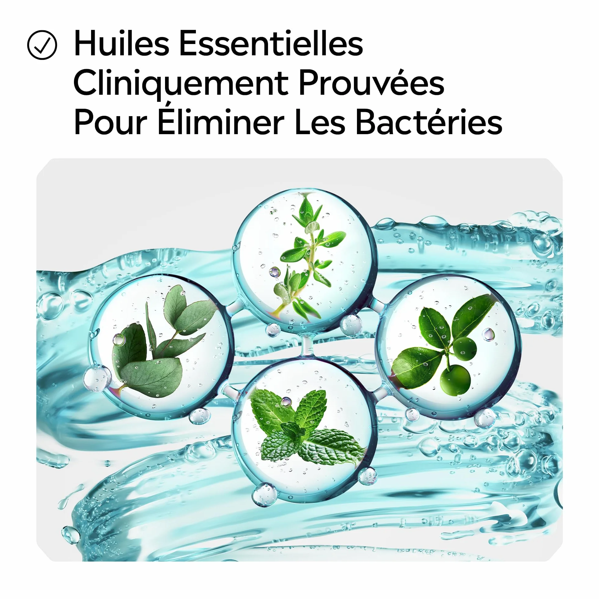 Listerine Bain de Bouche Fraîcheur Goût Plus Léger 0% Alcool 500 ml Soin bucco-dentaire quotidien sans alcool