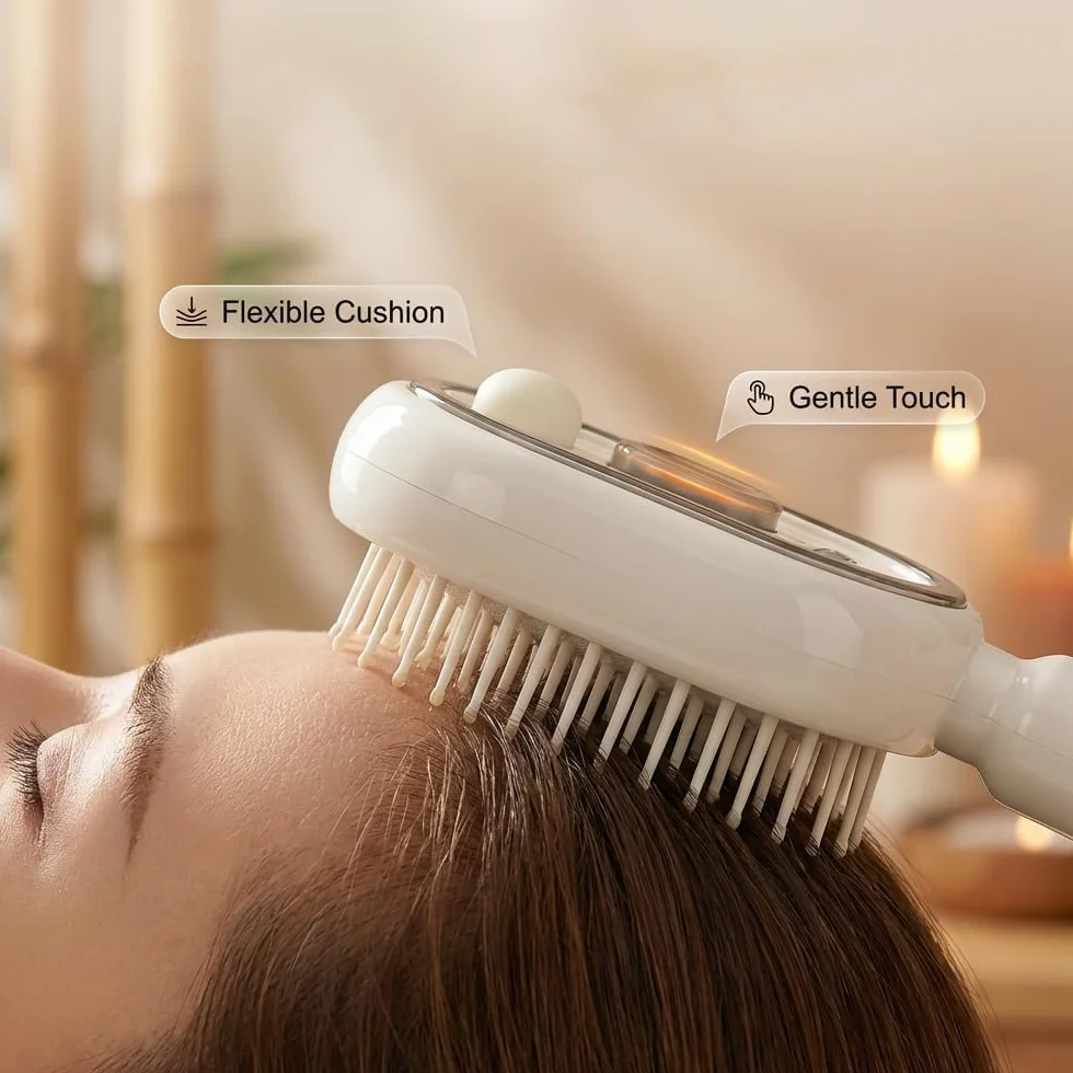 Brosse à Lisser Rechargeable avec Peigne Démêlant, Brosse à Vapeur Électrique pour Cheveux, Pulvérisation d'Eau (Violet)