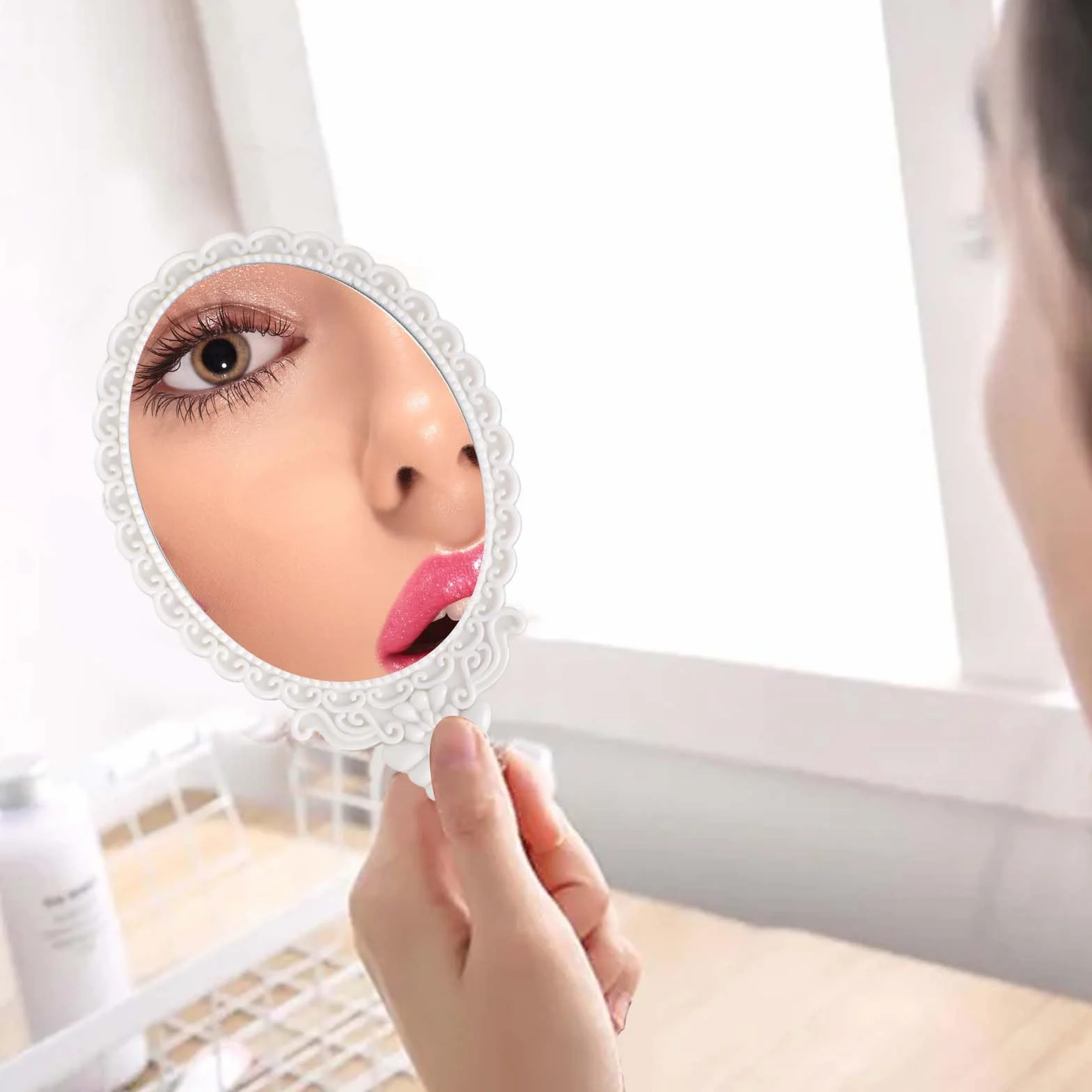 Miroir professionnel 17,5 x 8 cm blanc