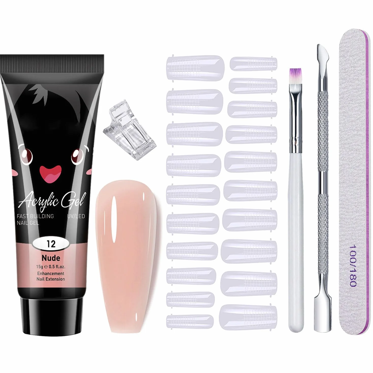Poly Extension Gel Kit, Gel d'Extension d'Ongles en Poly, Démarrage pour Extensions d'Ongles Polygel