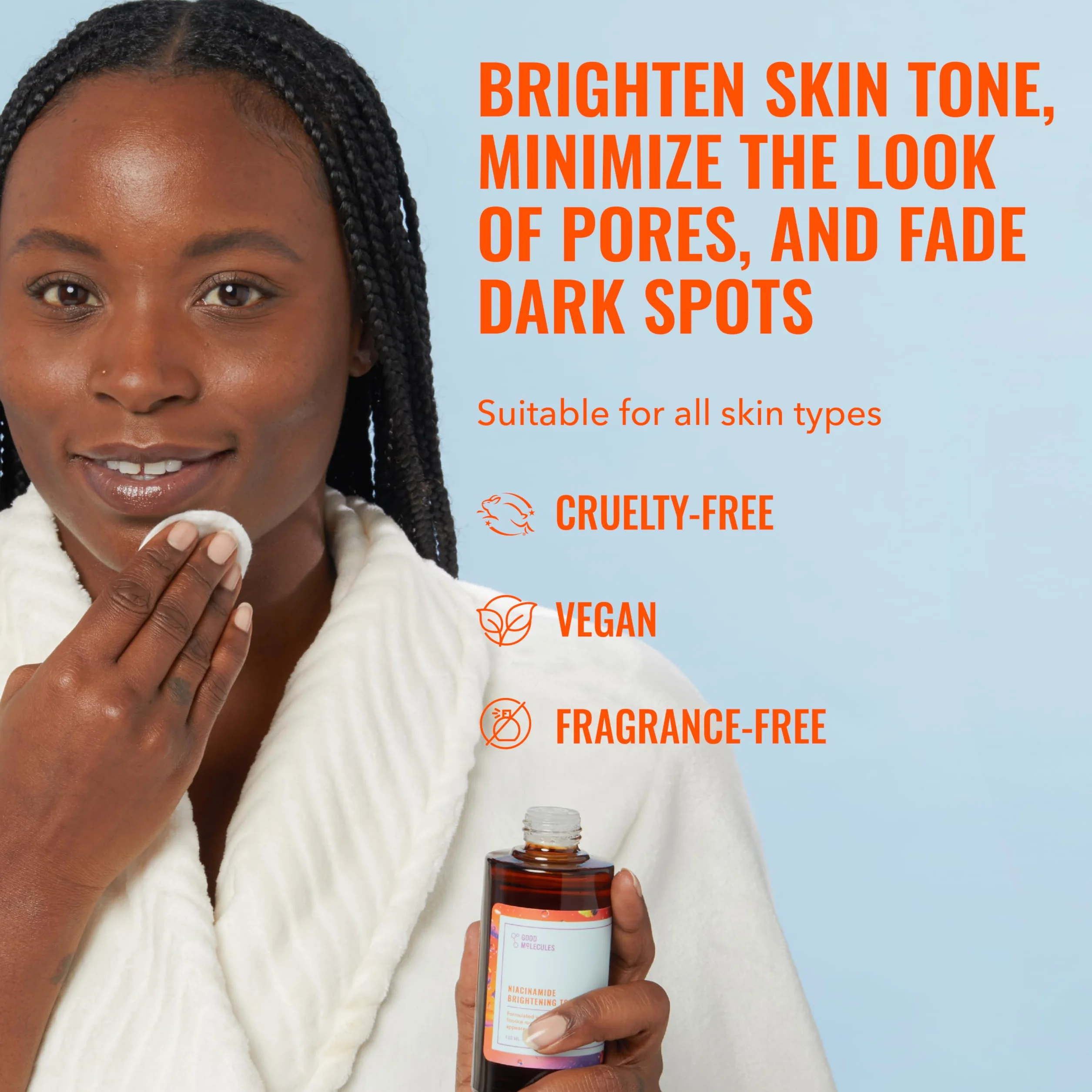 Good Molecules Lotion Tonique Éclaircissante à la Niacinamide - Tonique Facial avec Niacinamide, Vitamine C et Arbutine - Soin du Visage pour le Teint et les Pores Dilatés
