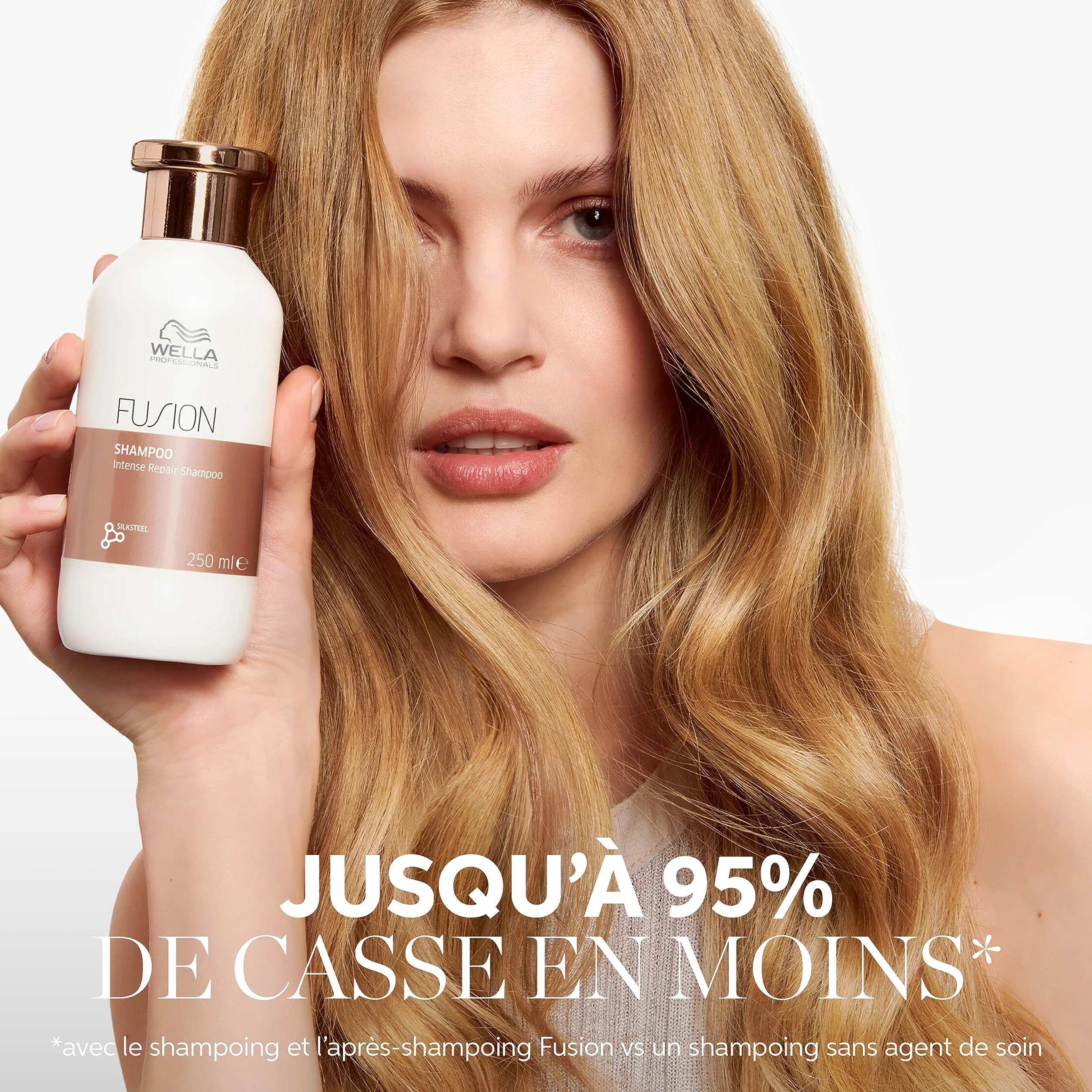 Wella Professionals FUSION Shampoing Réparation Intense Cheveux Secs Abîmés Brillance