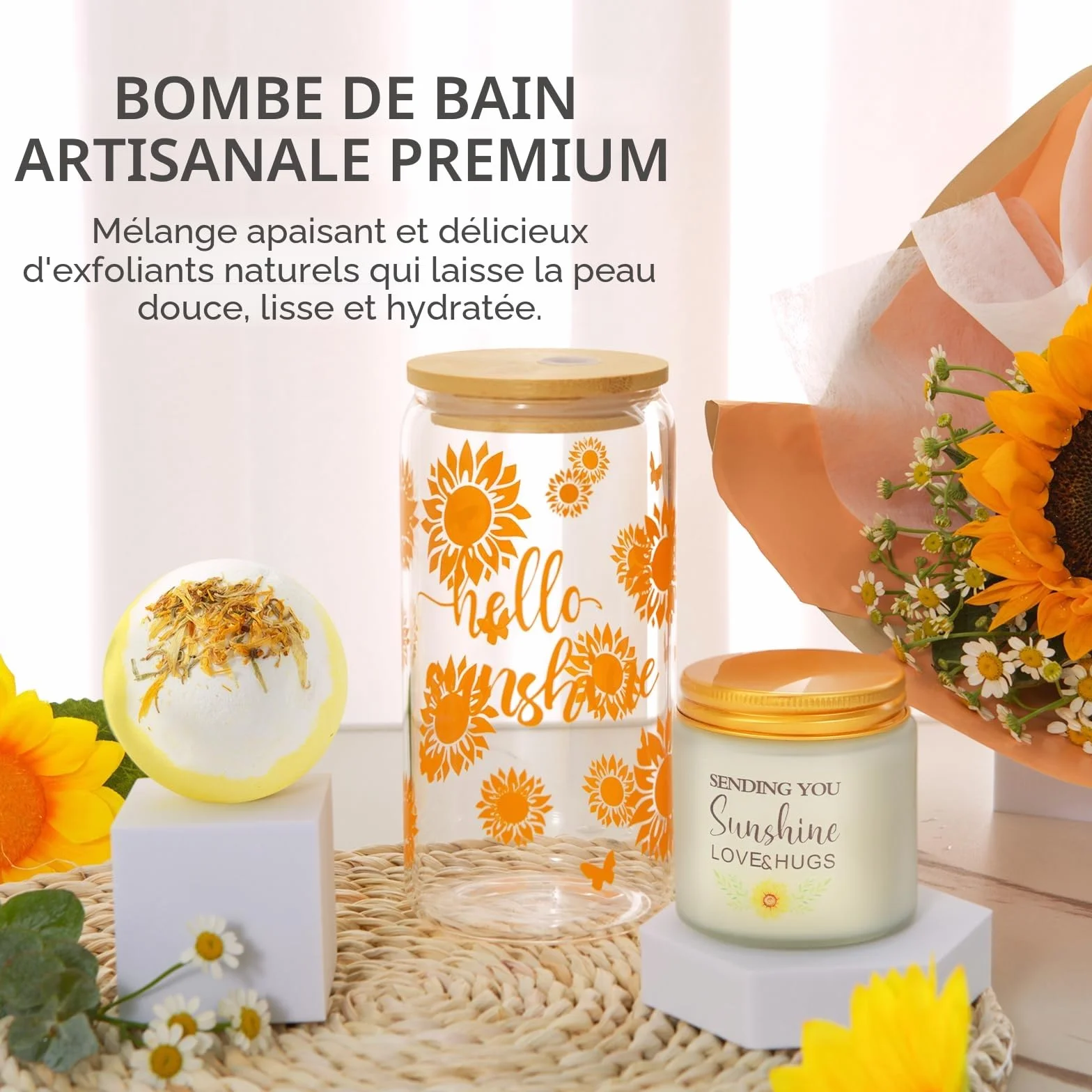 Coffret Cadeau Femme Tournesol Anniversaire Meilleure Amie