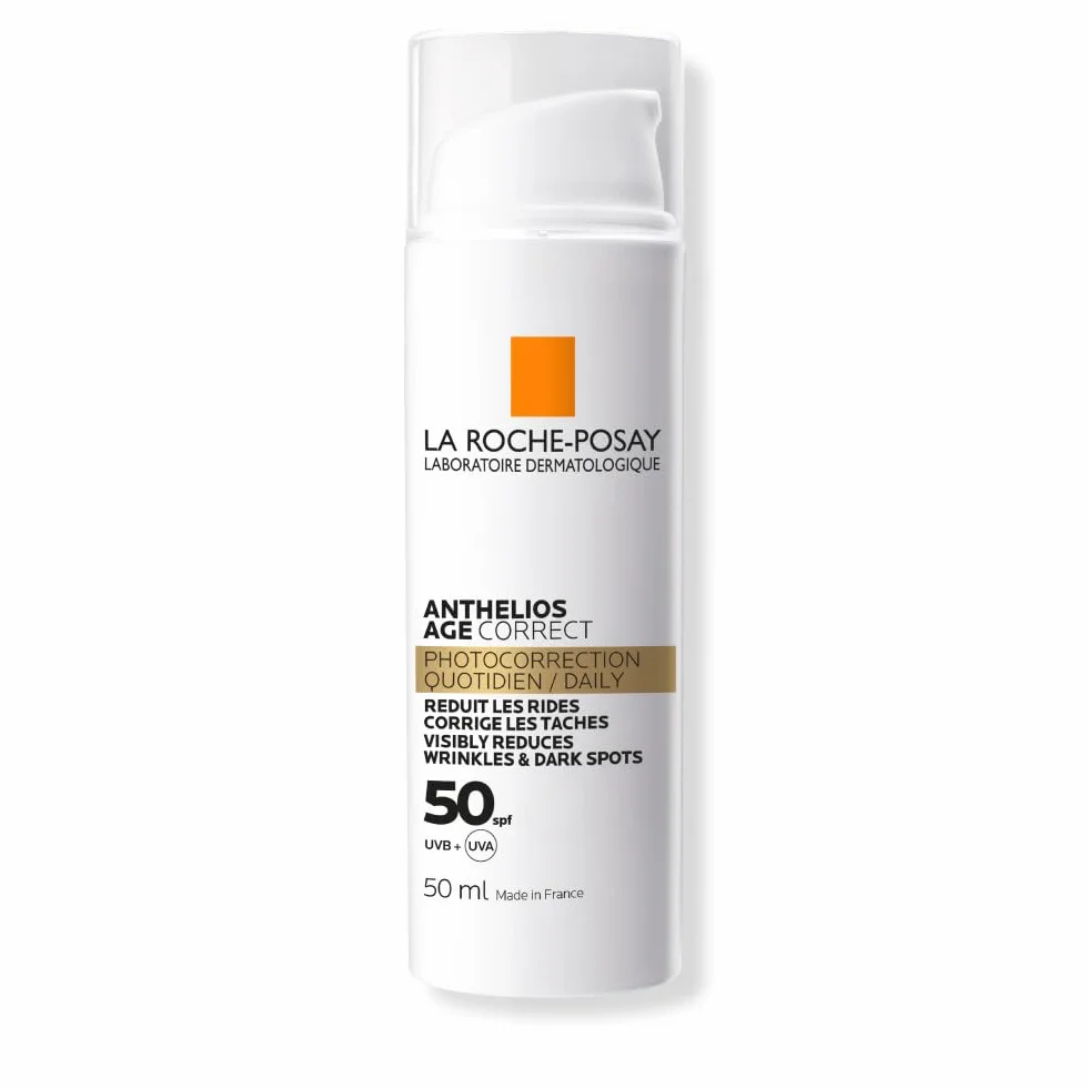 La Roche-Posay Anthelios Age Correct Crème Solaire SPF 50 Visage Anti-rides Anti-taches Sans Parfum Acide Hyaluronique