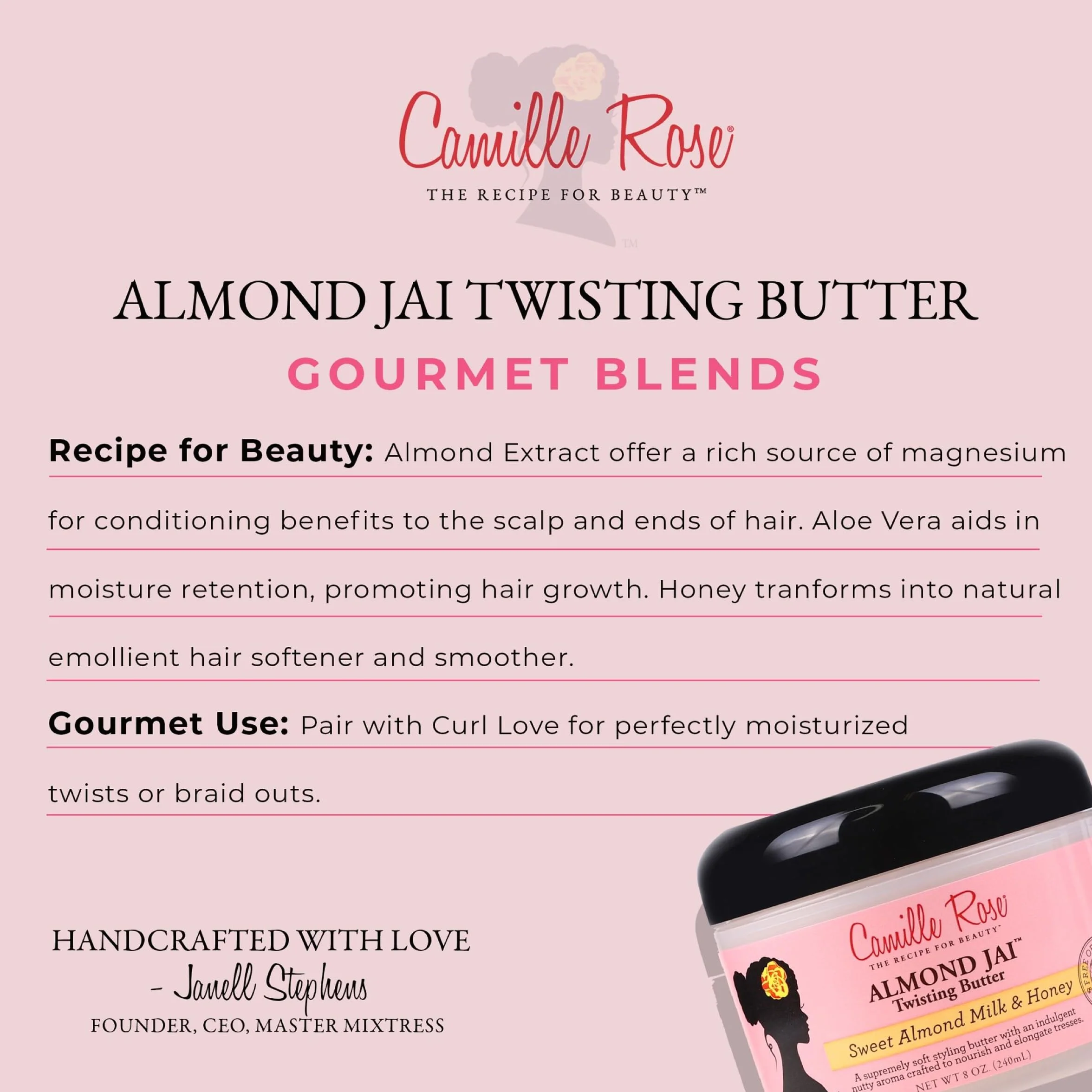 Camille Rose Naturals Almond Jai Twisting Butter, 8 Ounce/240 ml by Camille Rose