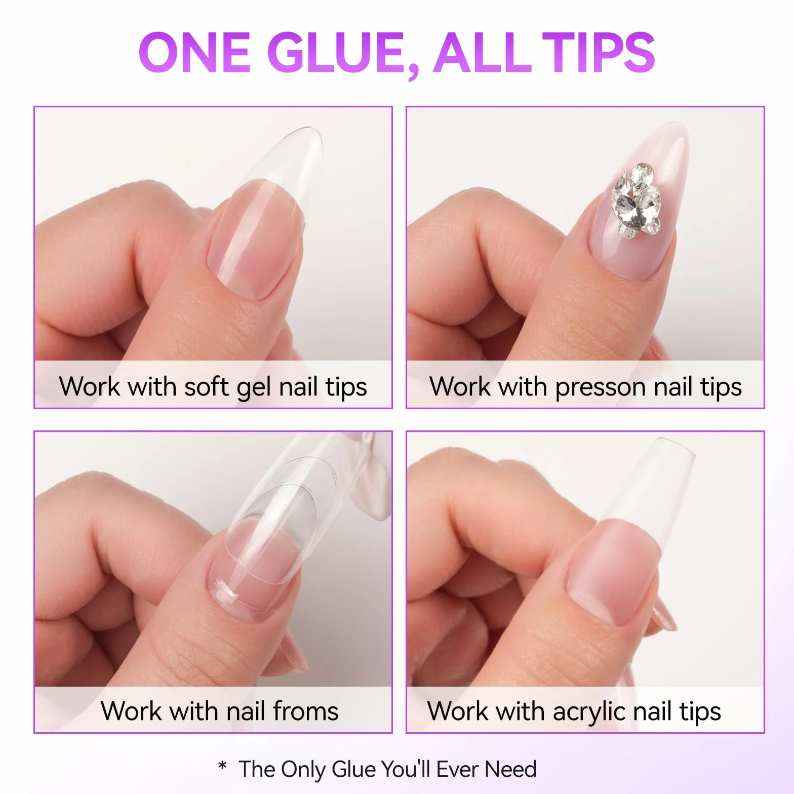 Gelike ec Colle Faux Ongles Gel 6 en 1 - Gummy Base Pose Americaine UV Builder 8ml