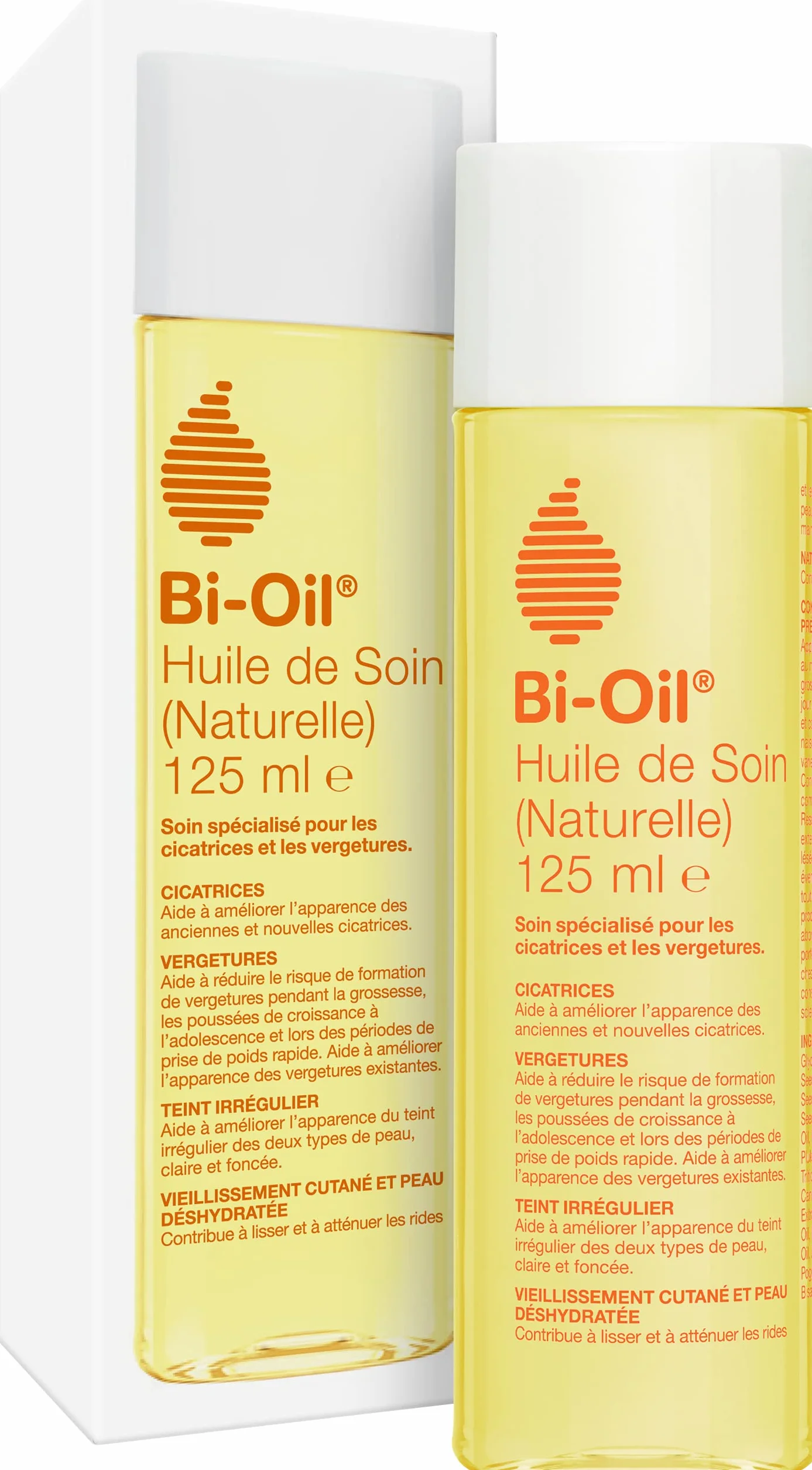 Bi-Oil Huile de Soin Naturelle pour Vergetures Cicatrices Peau Sèche Teint Irrégulier 125 ml