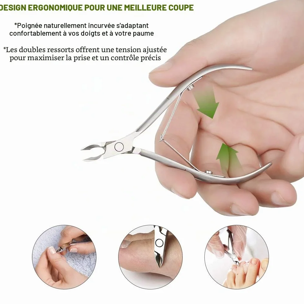 BEZOX Coupe-cuticules professionnel acier inoxydable dissolvant peaux mortes Argenté
