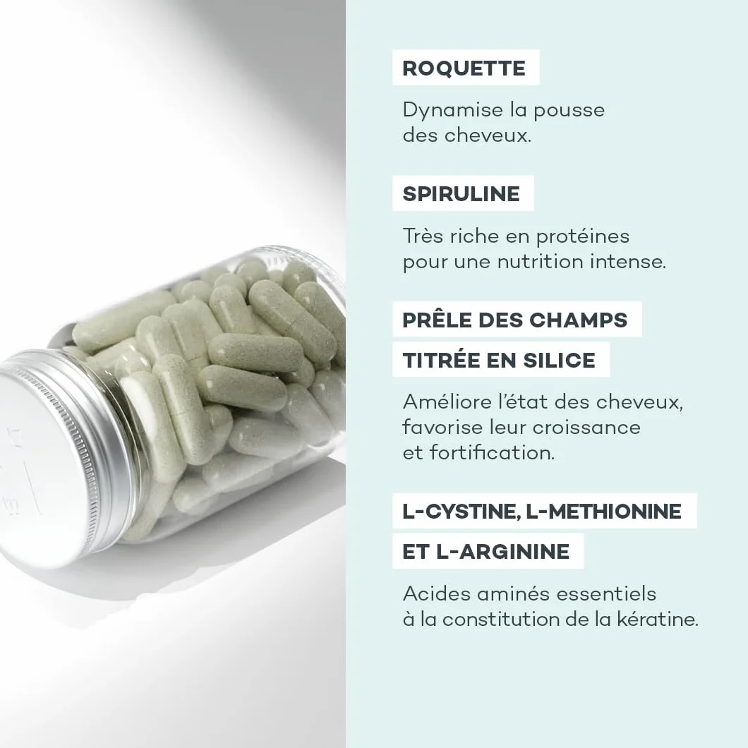 D-LAB Complexe de Pousse Cheveux 1 Mois Complément Alimentaire Stimule Pousse Rapide Répare Fibre Nourrit Cheveu Renforcement Capillaire