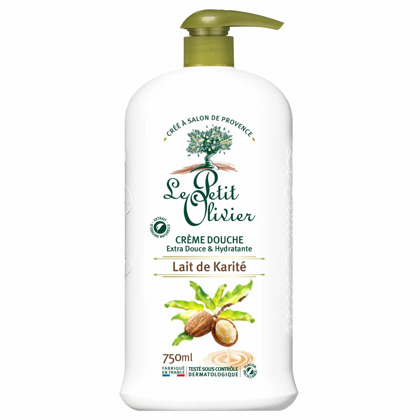 LE PETIT OLIVIER Crème Douche Extra Douce Hydratante Lait de Karité 750 ml PH Neutre Sans Savon