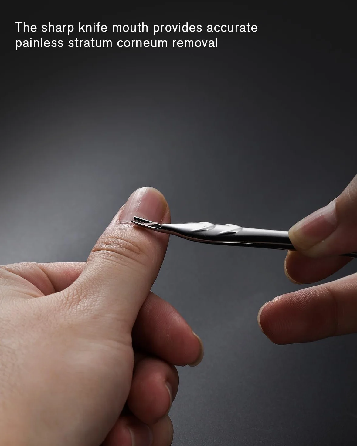 Repousse-cuticules 2 en 1, coupe-cuticules en acier inoxydable pour manucure et pédicure - Argent