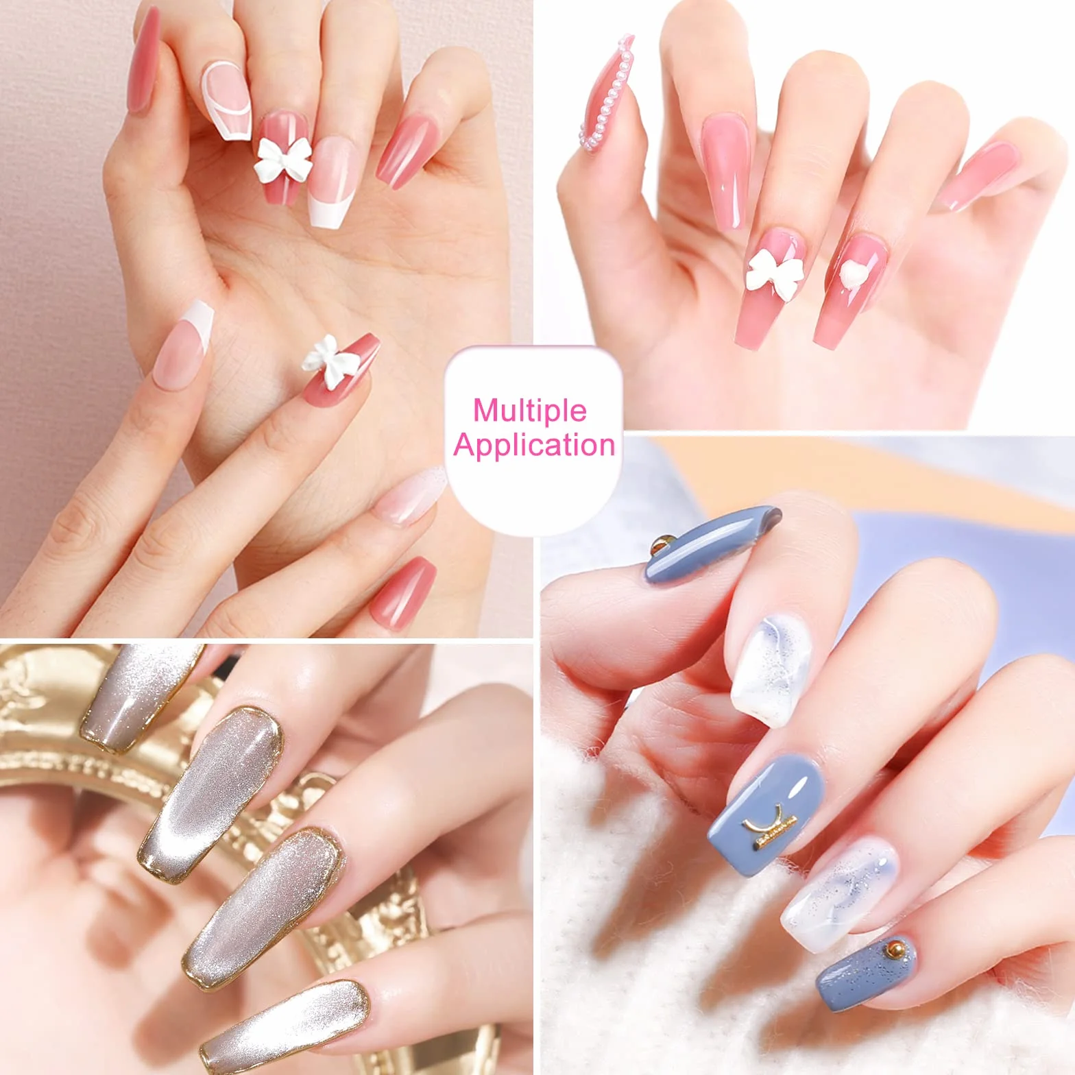 Autocollants à Ongles 240 Pcs, Faux Onglets Autocollants Double Face, Adhésif Transparent pour Nail Art