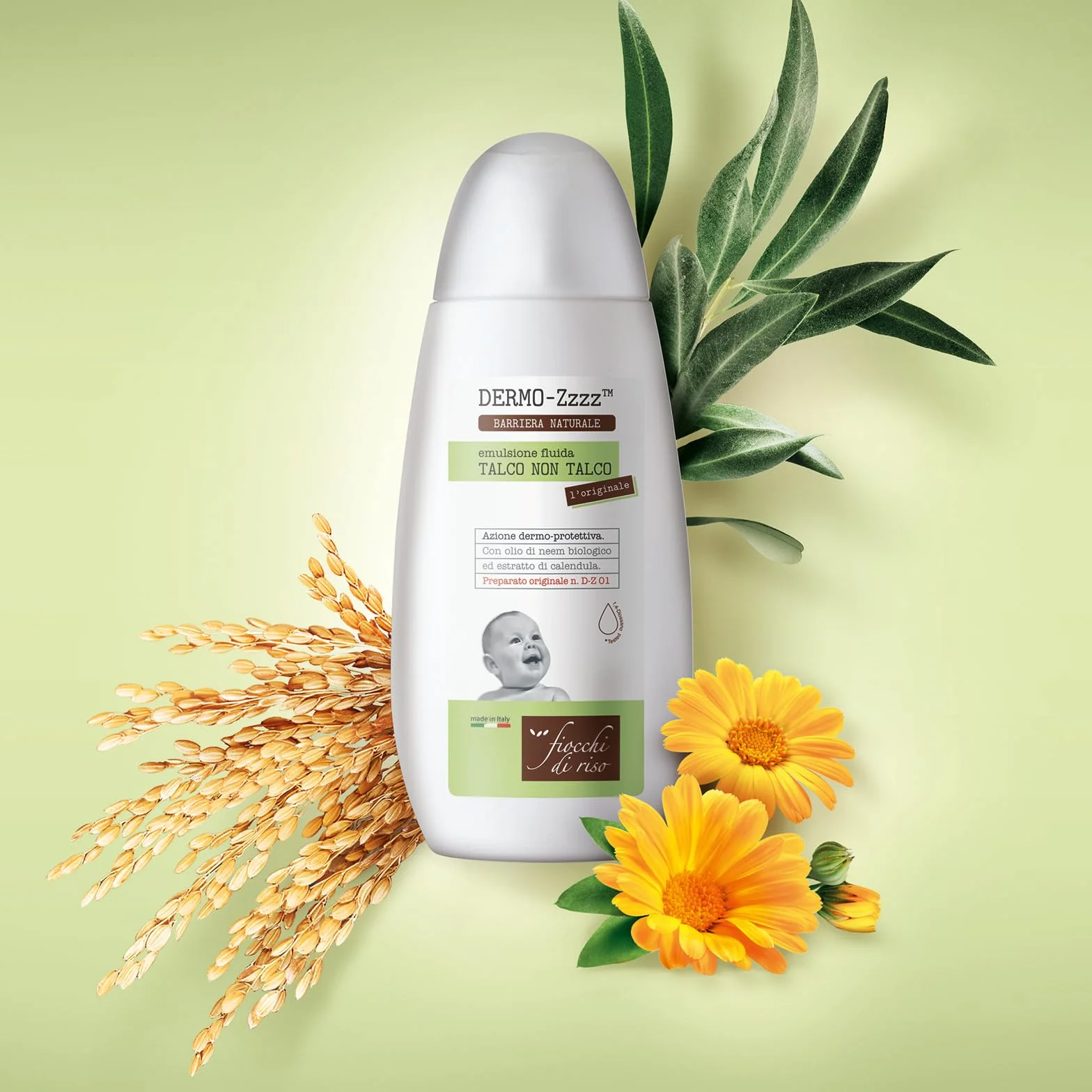 Fiocchi di Riso Talc non talc original 120 ml Créez une barrière naturelle parfum indésirable aux moustiques