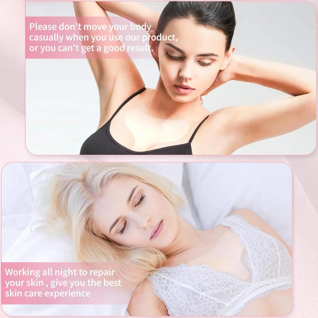 Patchs Anti-Rides en Silicone en Forme de Cœur, Lot de 3, Réutilisables, Transparent, pour Poitrine
