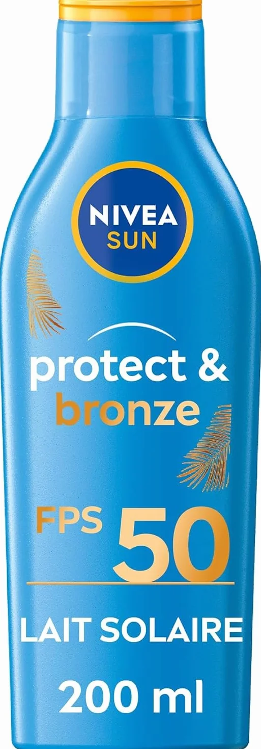 NIVEA SUN Lait Solaire Activateur de Bronzage Protect & Bronze FPS 50 200ml Crème Solaire Protection UVA/UVB