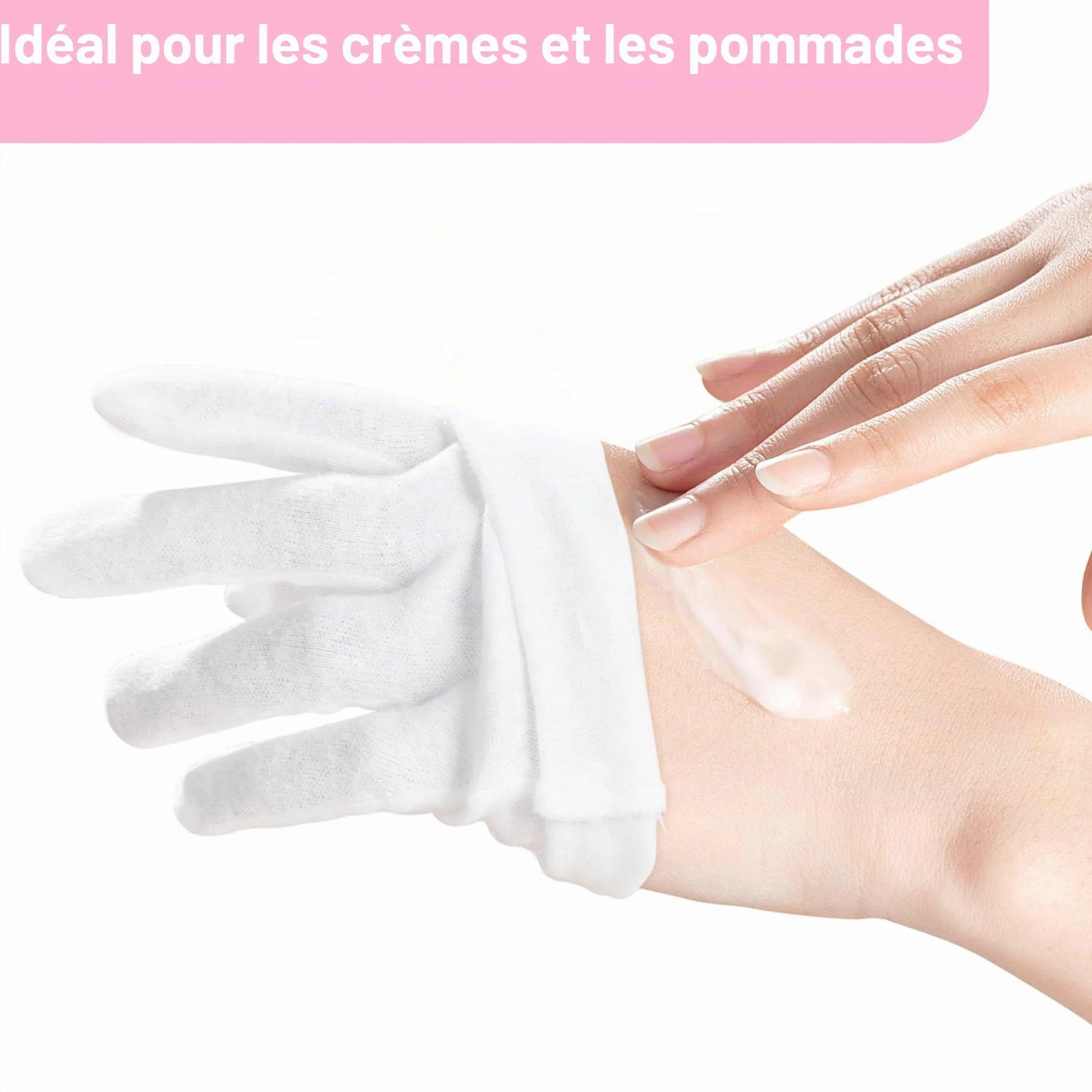 COOLJOB Lot de 6 paires gants coton protection eczéma hydratants mains sèches