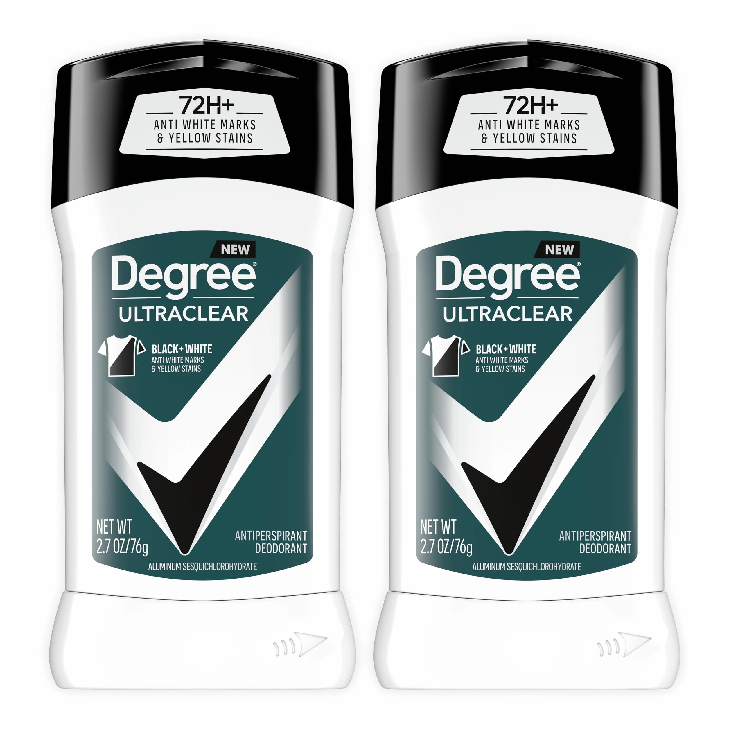 Degree Men UltraClear Antiperspirant Protects from Deodorant Stains Black + White Mens Deodorant 2.7 oz, 2 Count