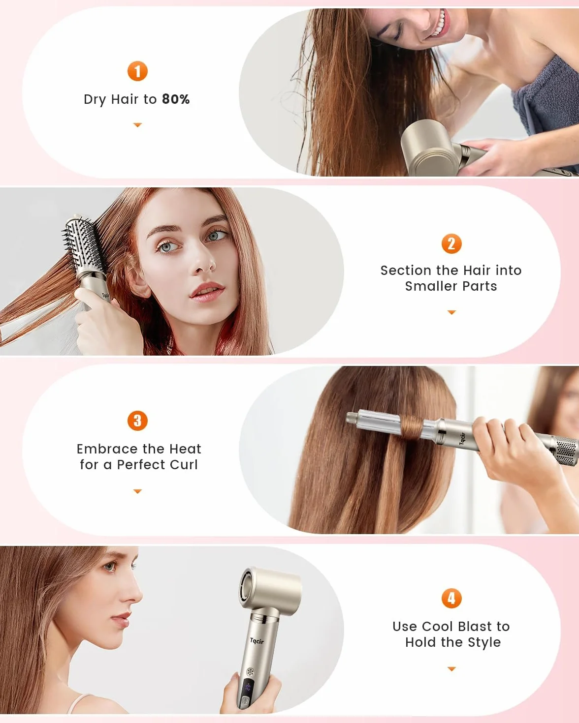 Air Styler & Sèche-cheveux 8 en 1 FlexStyle Air Styling & Drying System avec étui de stockage