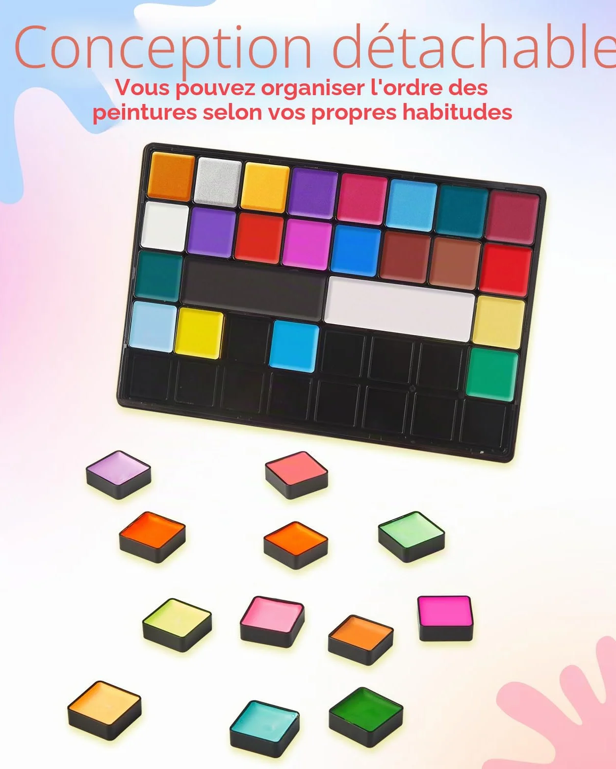 Lictin Peinture Visage 36 Couleurs - Kit de Professionnel Peinture Corporelle Pour la Visage Body Painting Dramatique Effets SpéCiaux Maquillage
