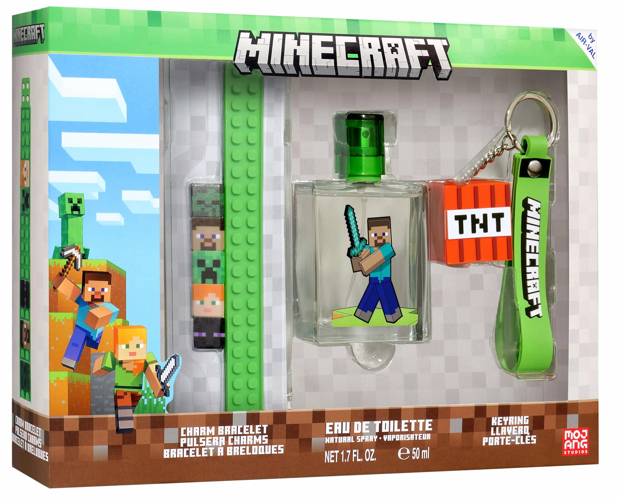Minecraft Coffret avec EDT 50 ml, bracelet et porte-clés