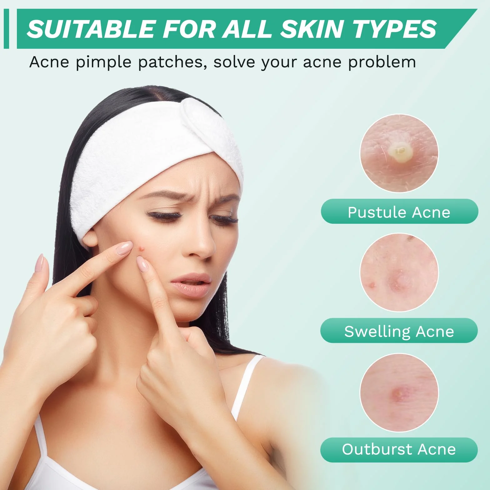400PCS Pimple Patches Star, Hydrocolloïde Anti Bouton Patch avec Huile Tea Tree & Acide Salicylique, Acné Patches Imperméables (10/12/14 mm)