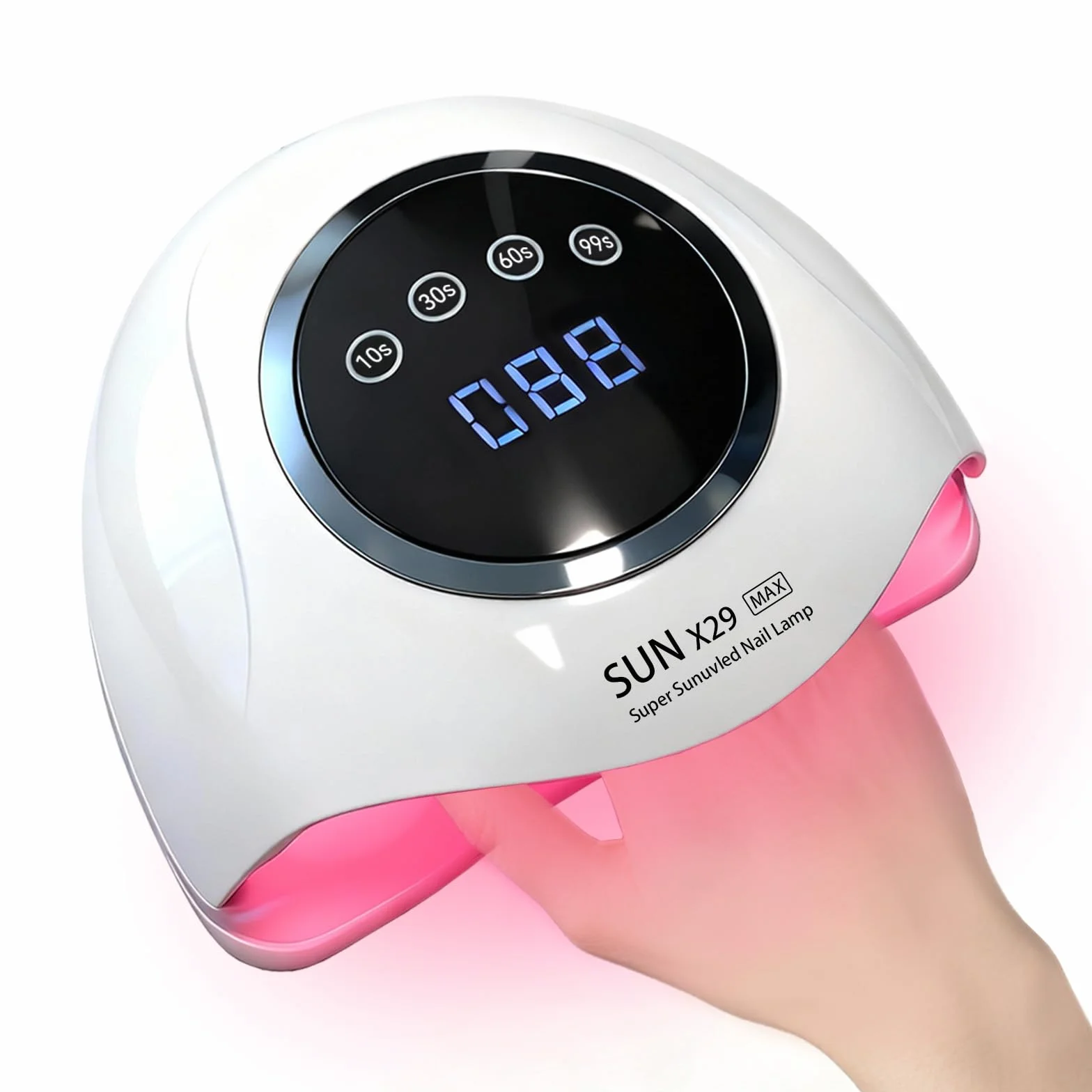 Lampe à ongles UV LED 500 W - 90 perles - Durcissement rapide - 4 minuteries - Capteur automatique - Affichage LCD - Base amovible - Séchoir à ongles pour manucure et pédicure (X29)