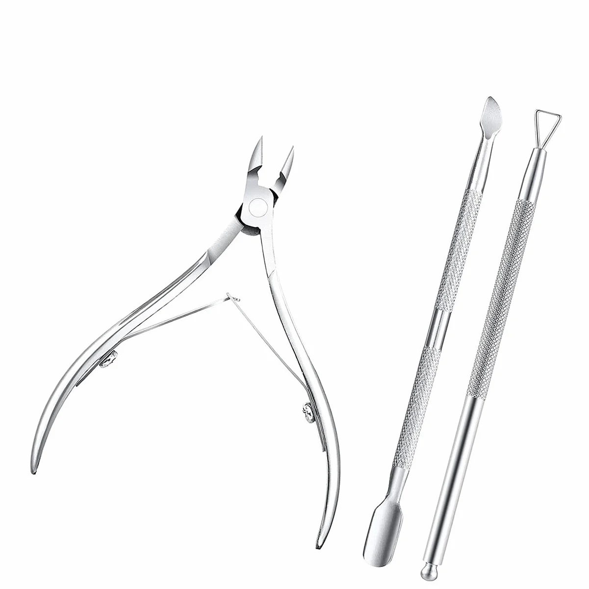 Pince à Cuticules Professionnelle, Tondeuse à Cuticules avec Poussoir à Cuticules Ongles, Incarnés Coupe-Ongles Kit 3 Pièces Pour de manucure et pédicure
